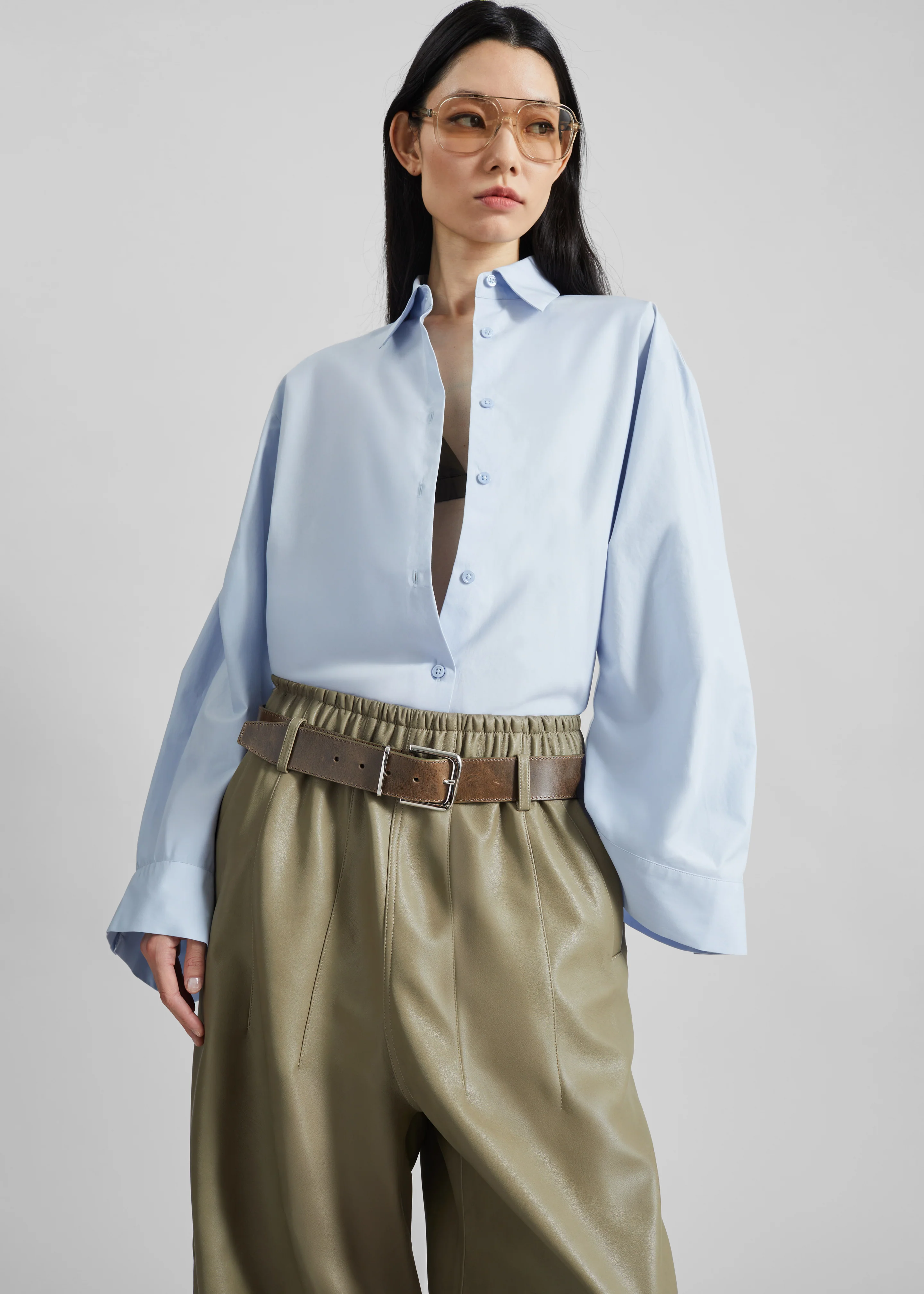 Tila Wide Sleeve Shirt - Light Blue - Image 5