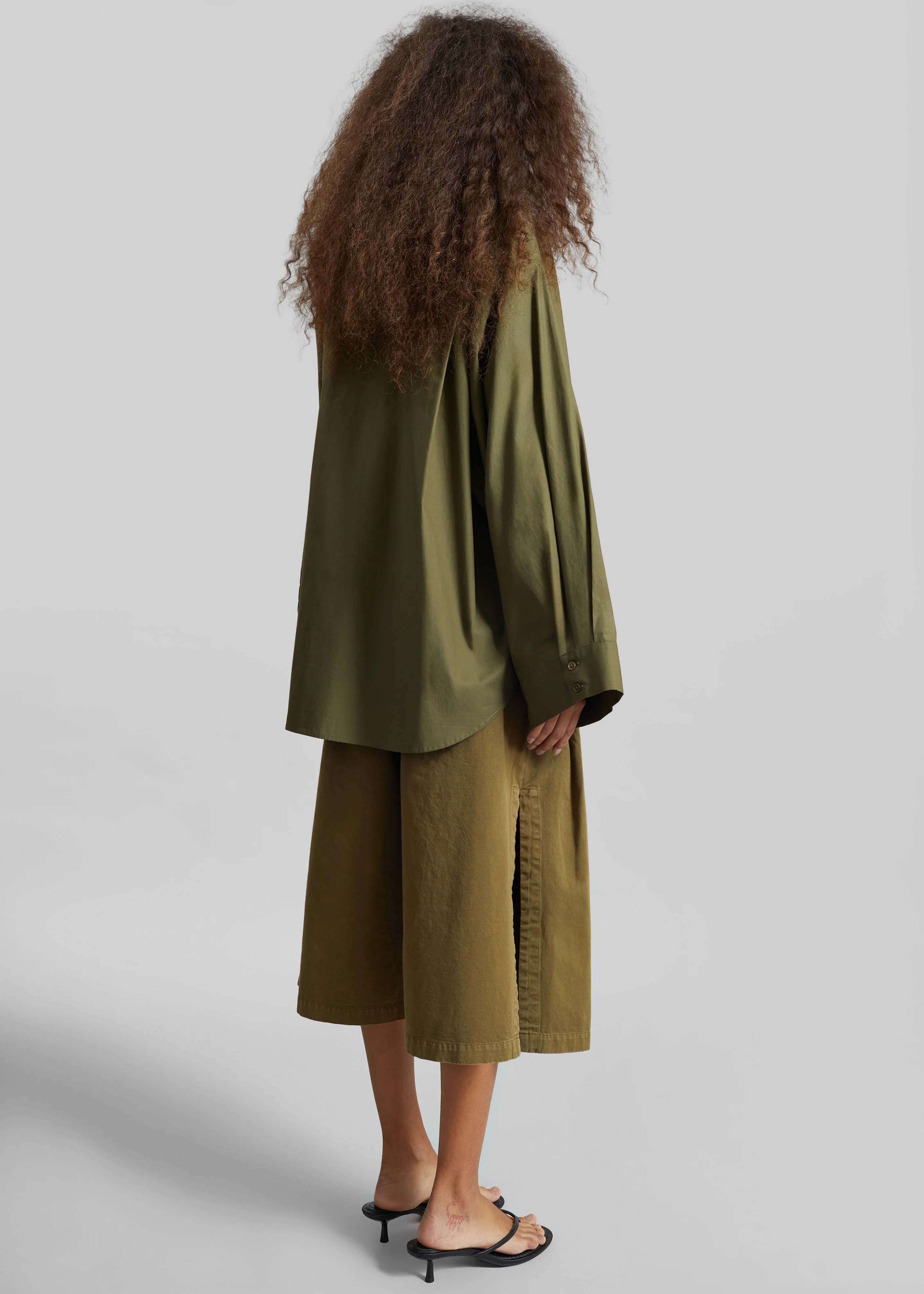 Tila Wide Sleeve Shirt - Olive - Image 8