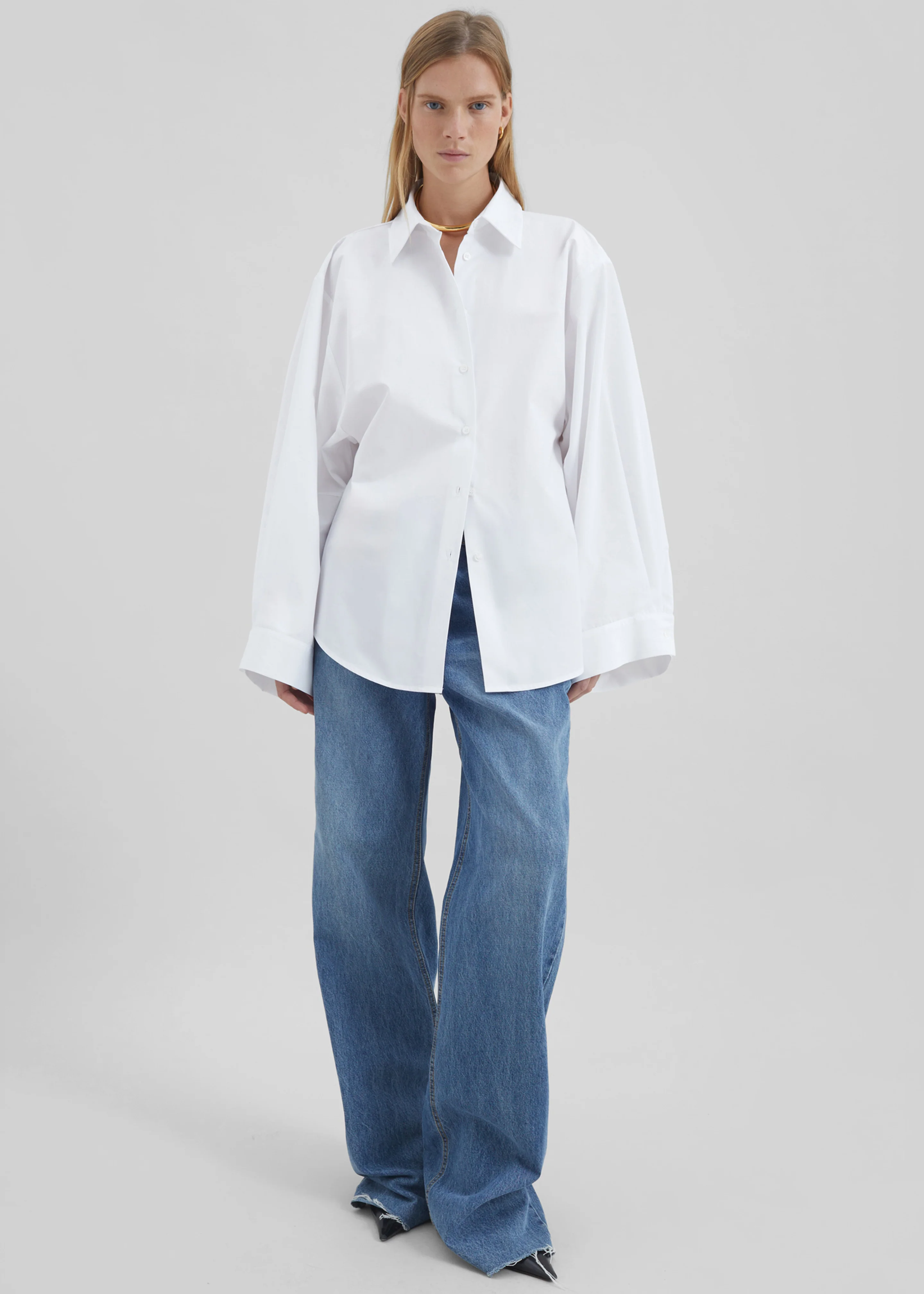Tila Wide Sleeve Shirt - White - Image 4