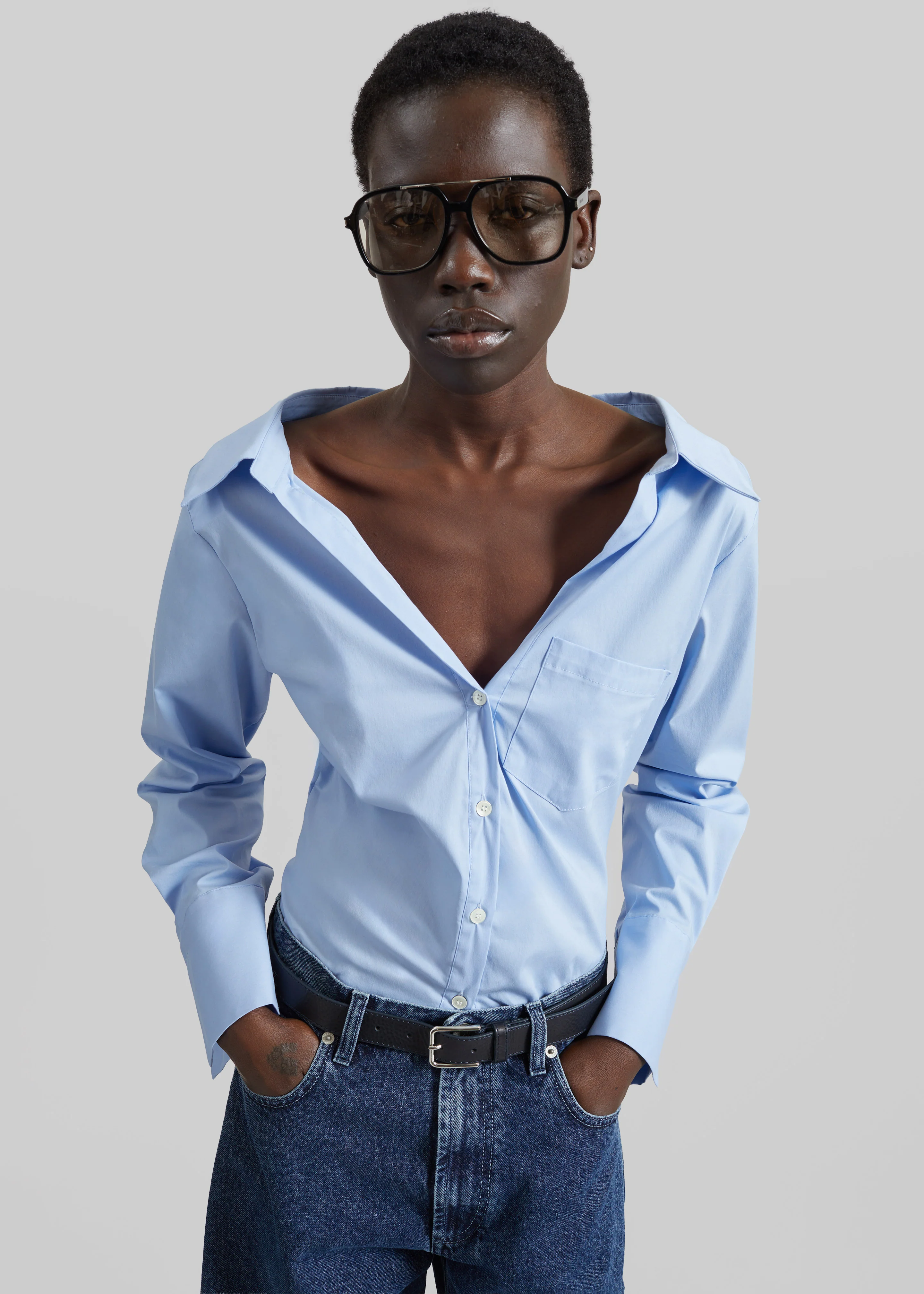 Tiona Fitted Shirt - Light Blue