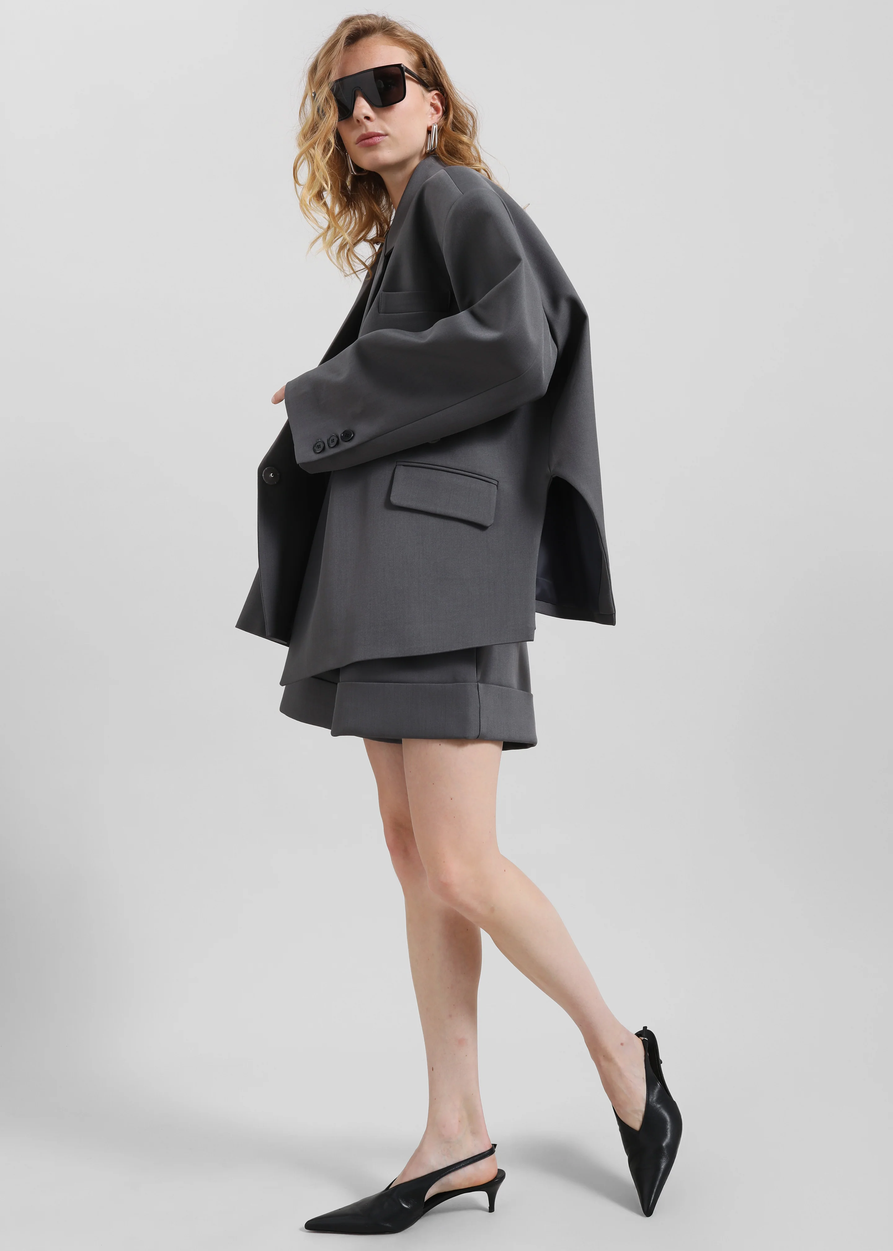 Tolmer Boxy Wrap Blazer - Storm Grey - Image 6