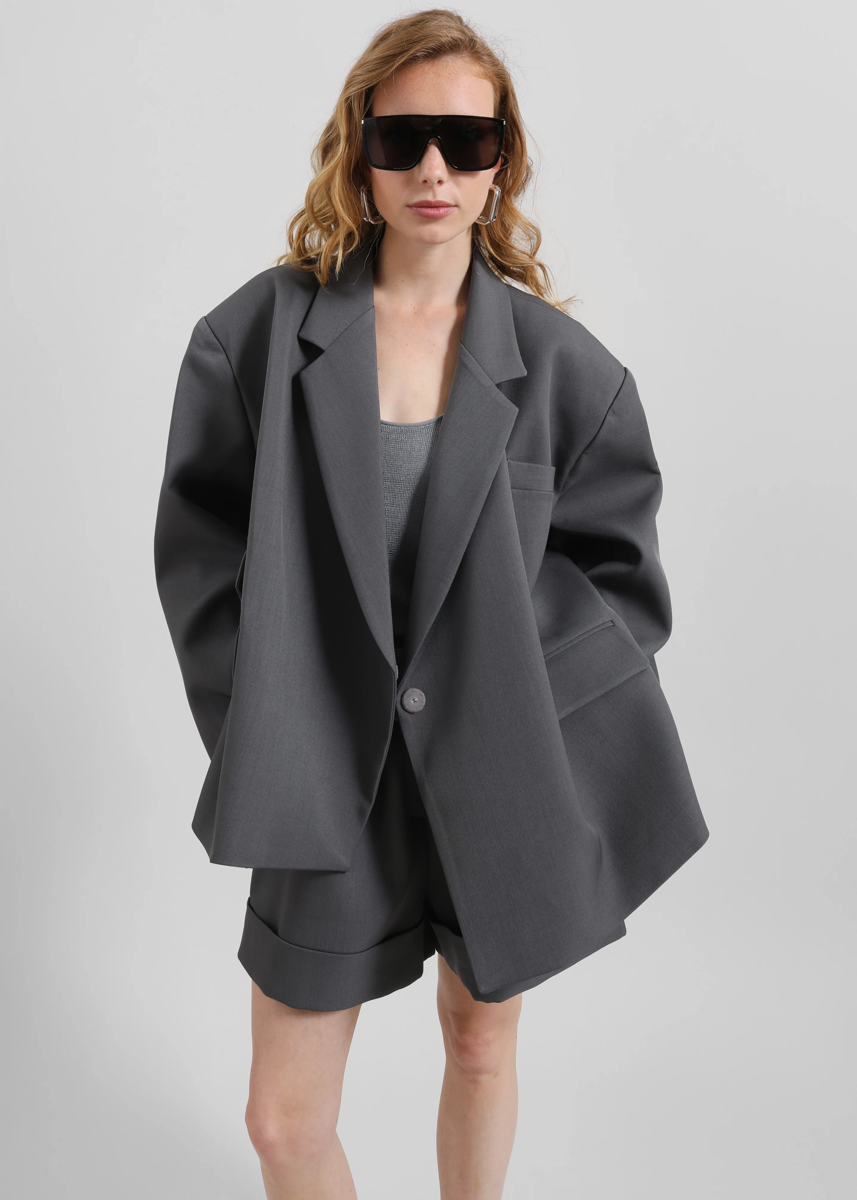 Tolmer Boxy Wrap Blazer - Storm Grey - Image 7