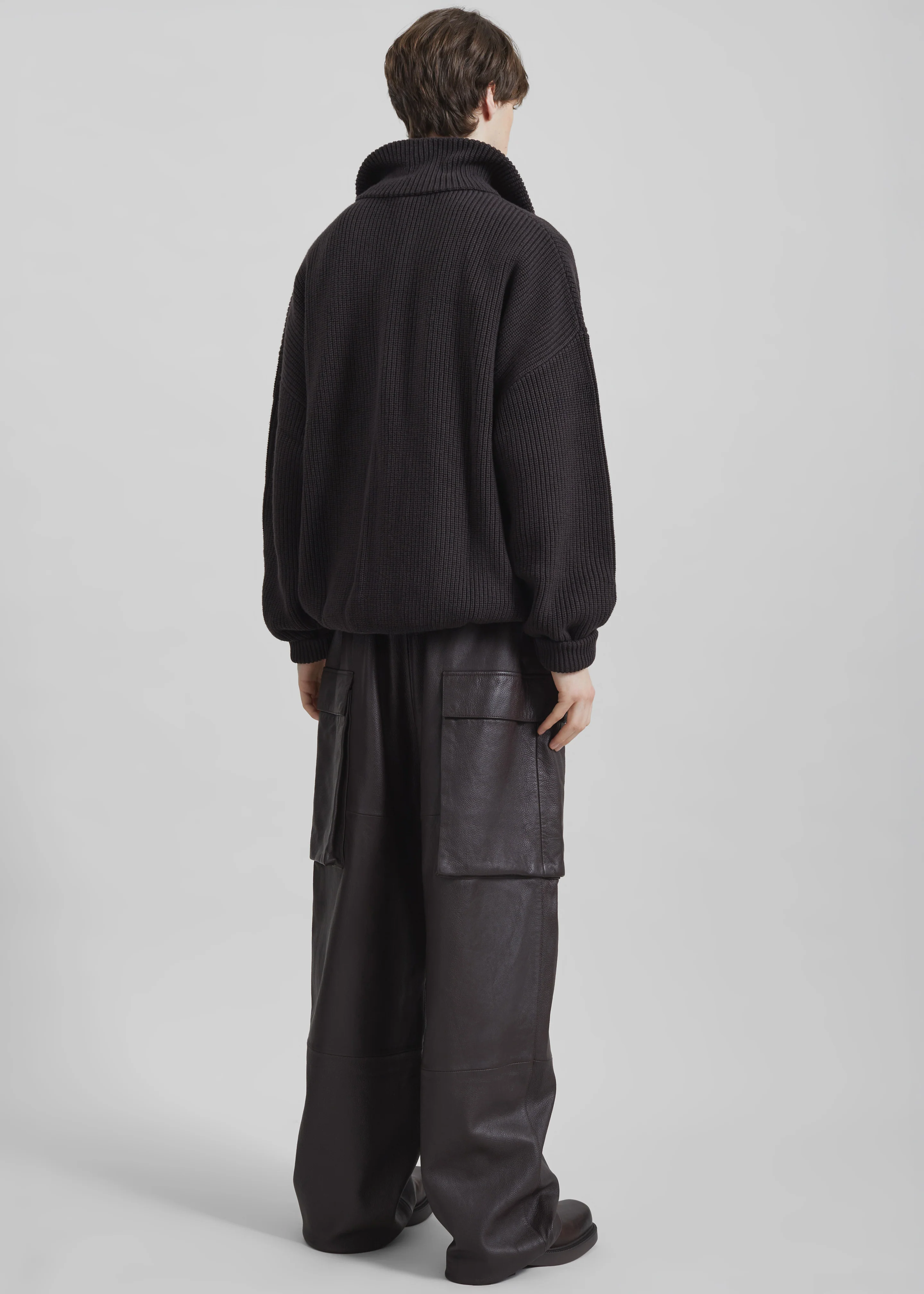 Tom Leather Cargo Pants - Vintage Brown - Image 6