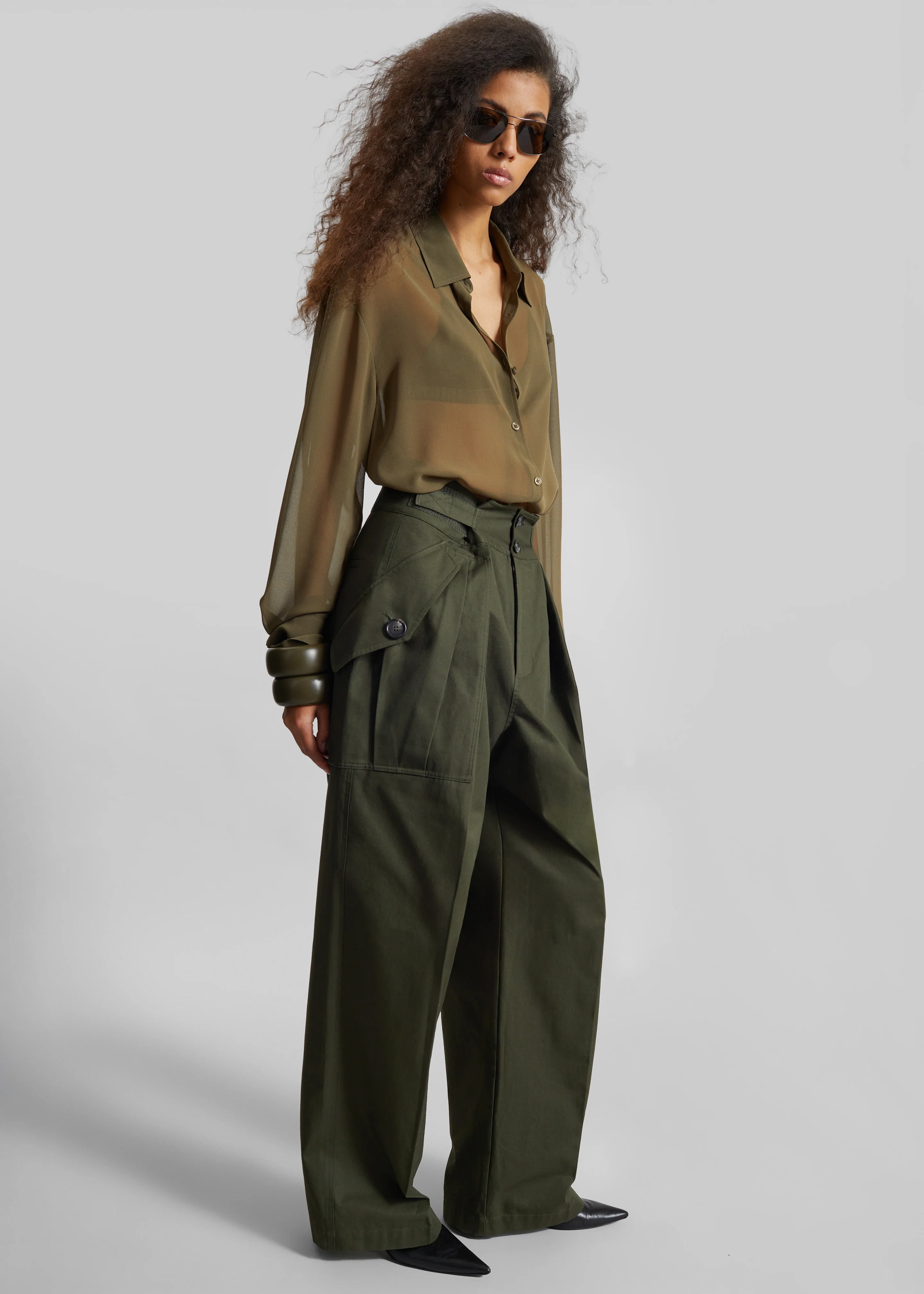 Tova Cargo Pants - Deep Green - Image 3