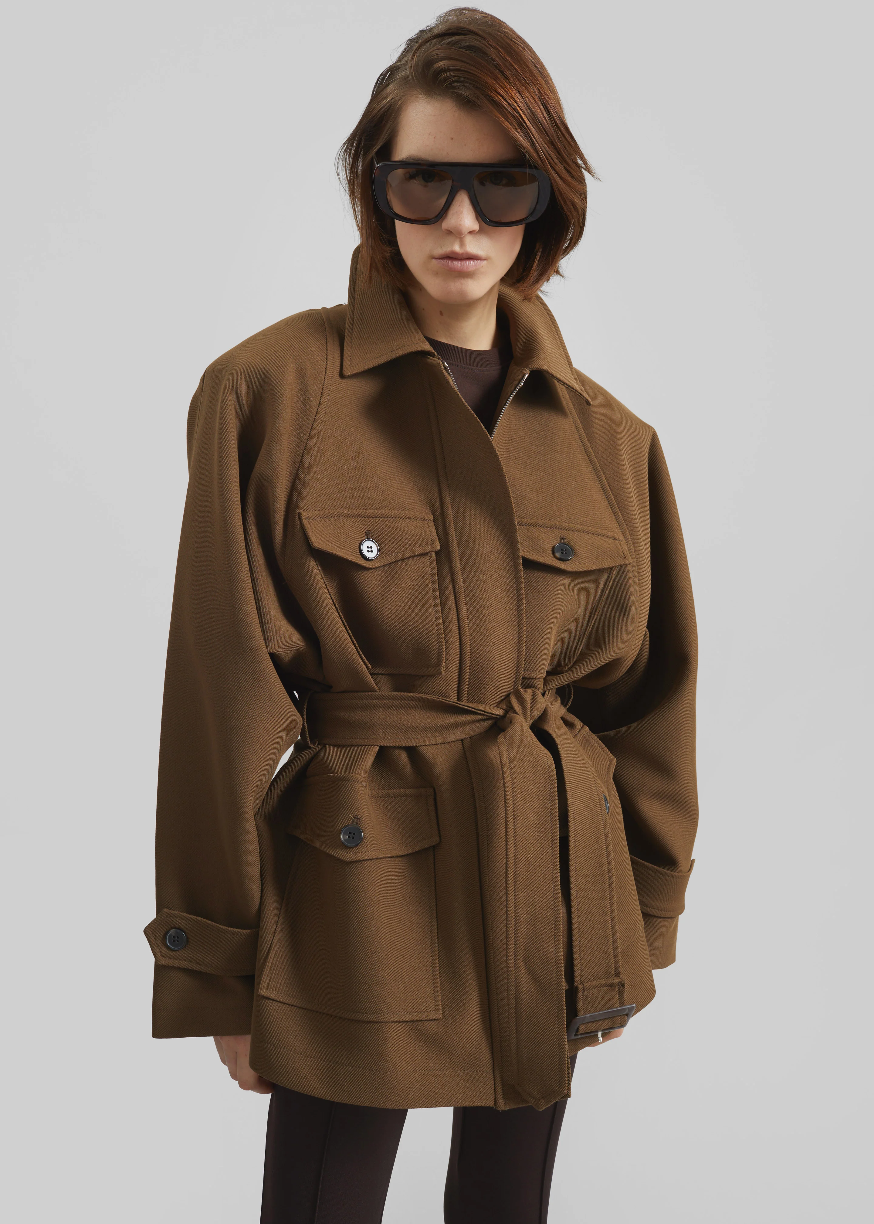 Trevose Padded Utility Jacket - Brown - Image 3