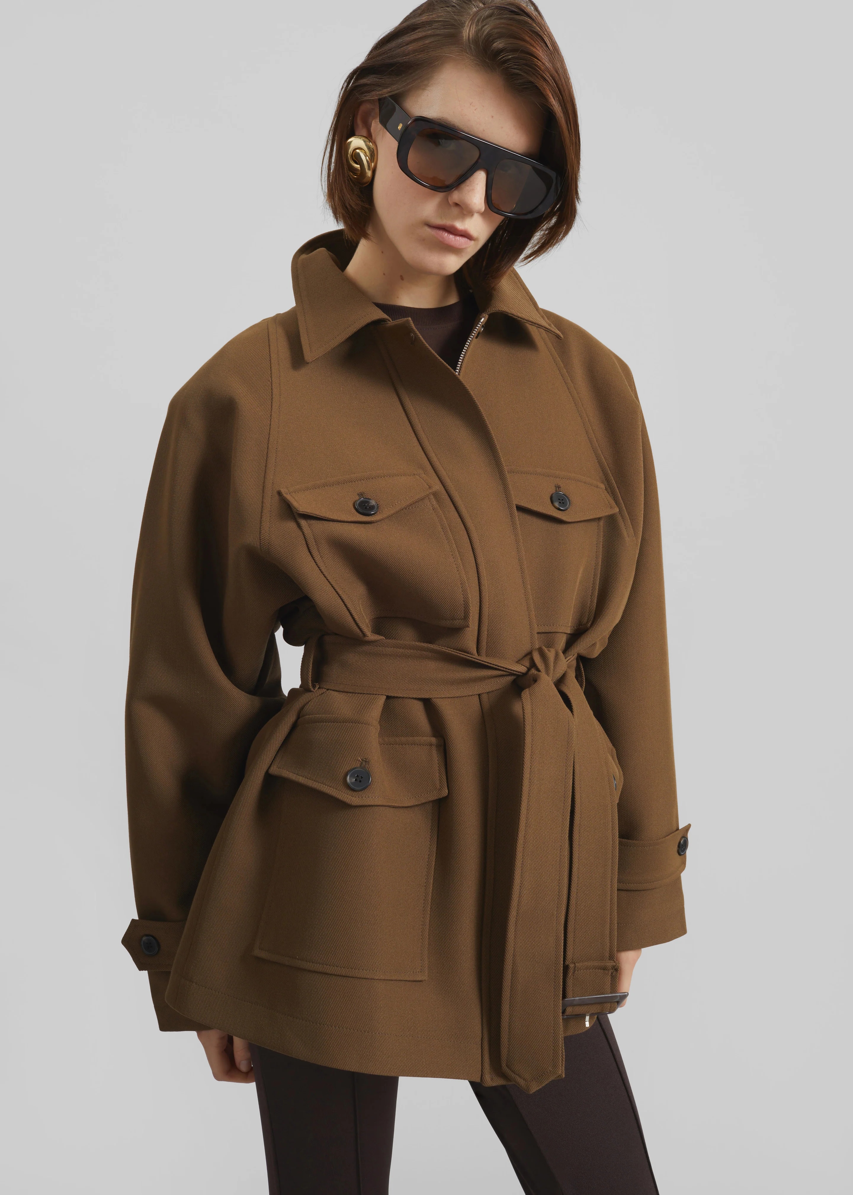 Trevose Padded Utility Jacket - Brown - Image 7
