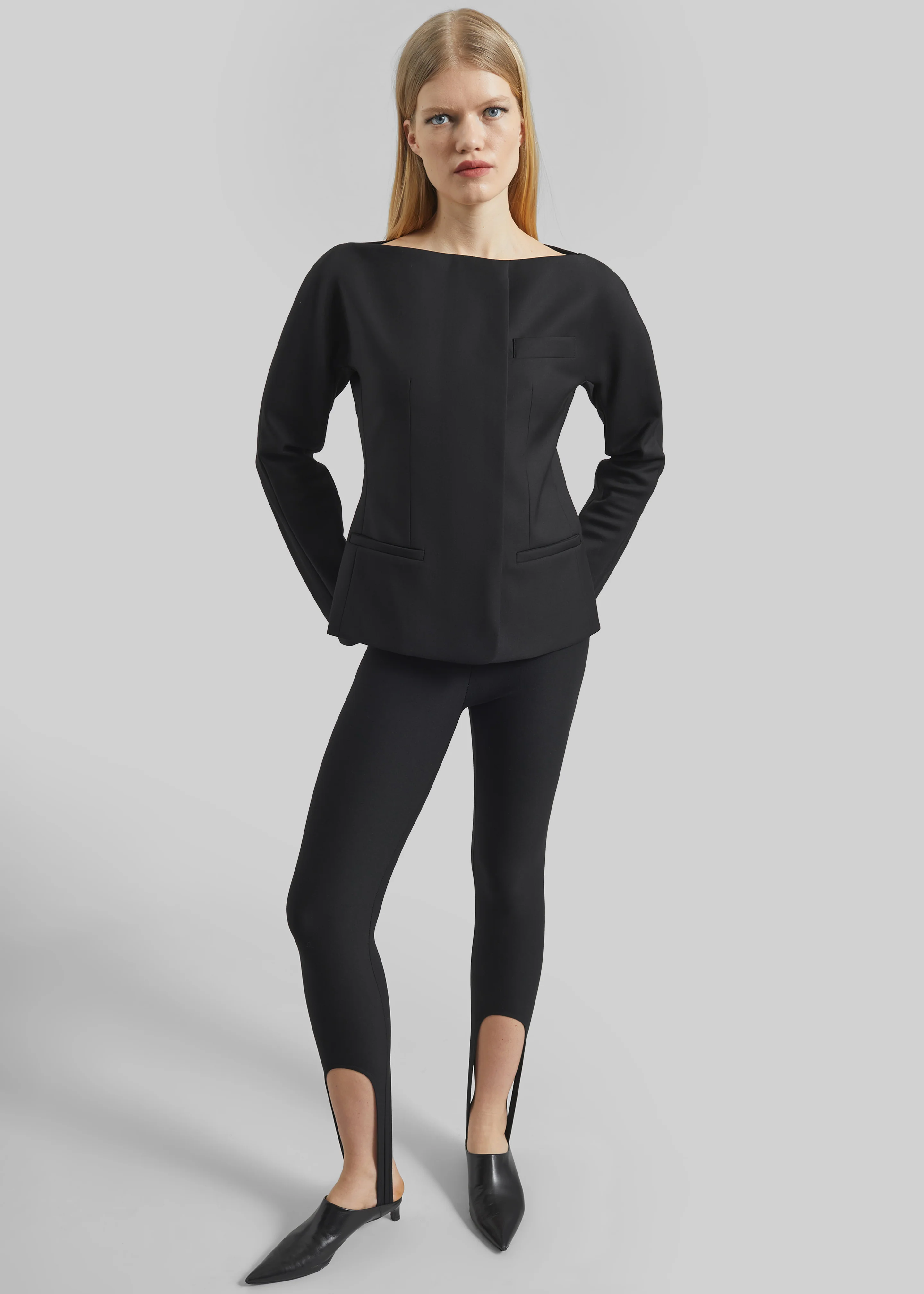 Troense Boatneck Tailored Blazer - Black - Image 3