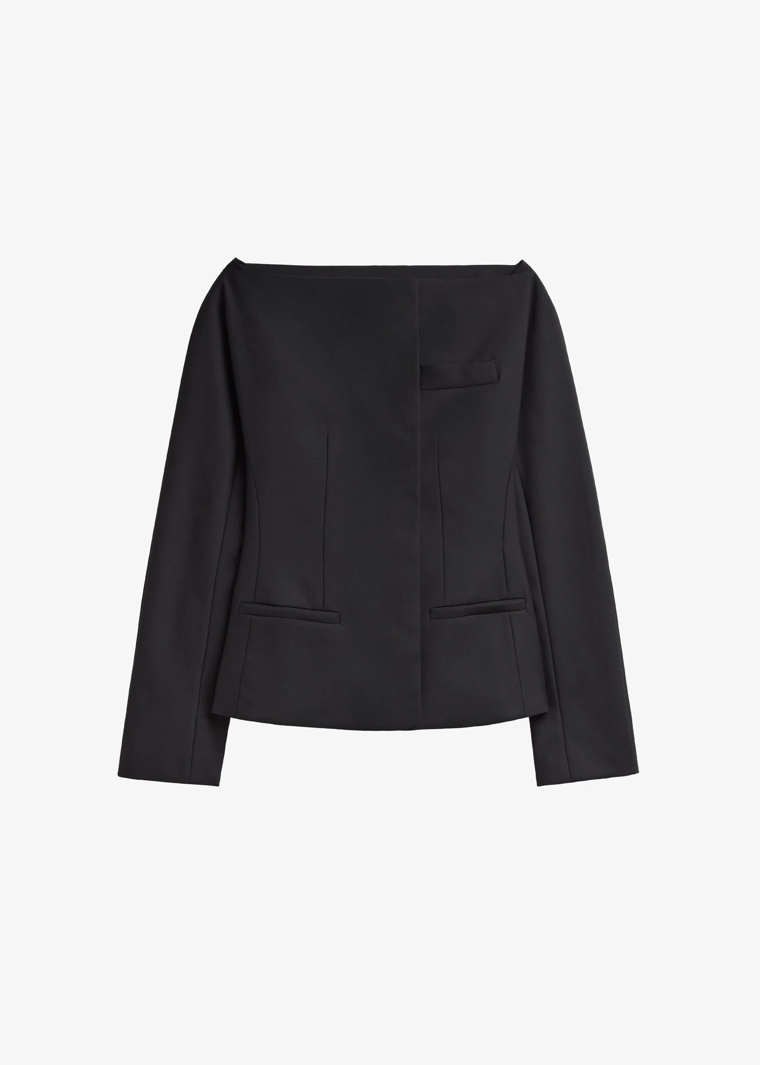 Troense Boatneck Tailored Blazer - Black - Image 8