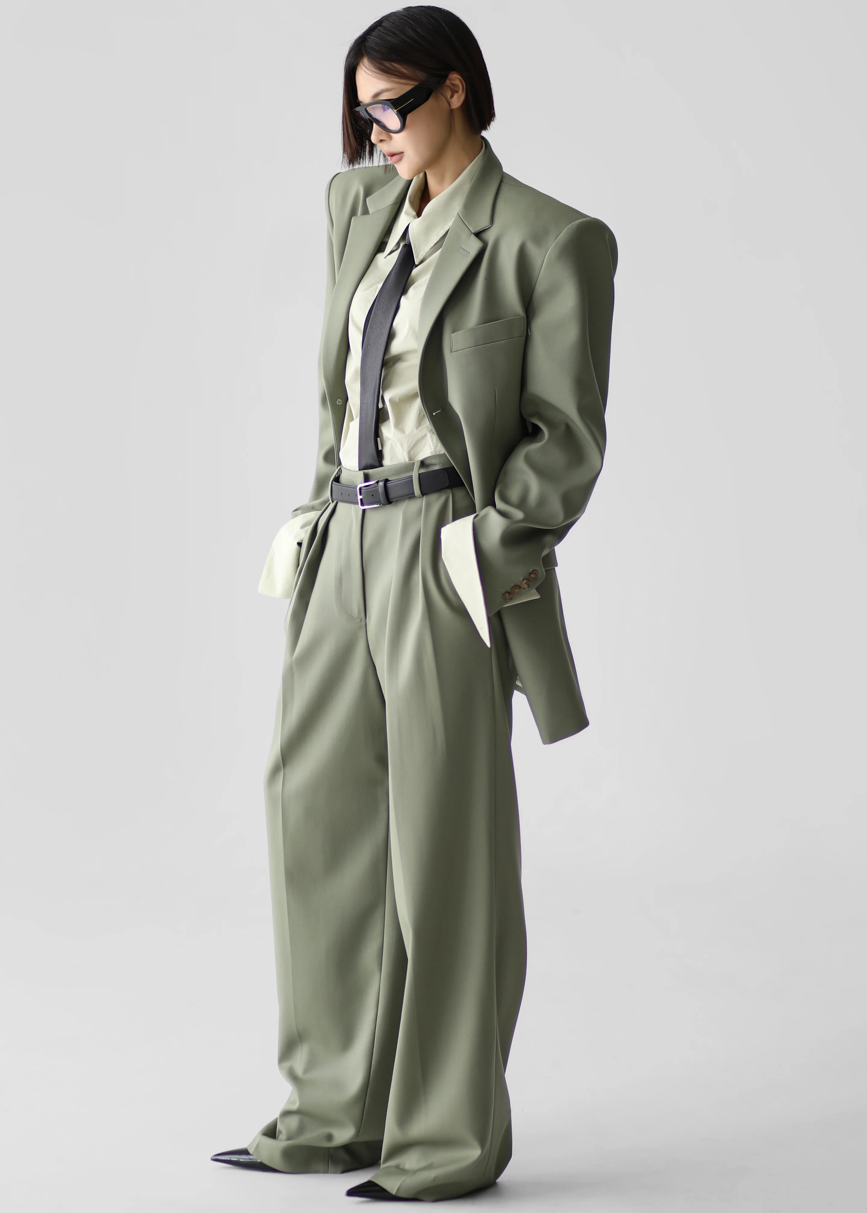Trosa Straight Trousers - Pale Olive - Image 5