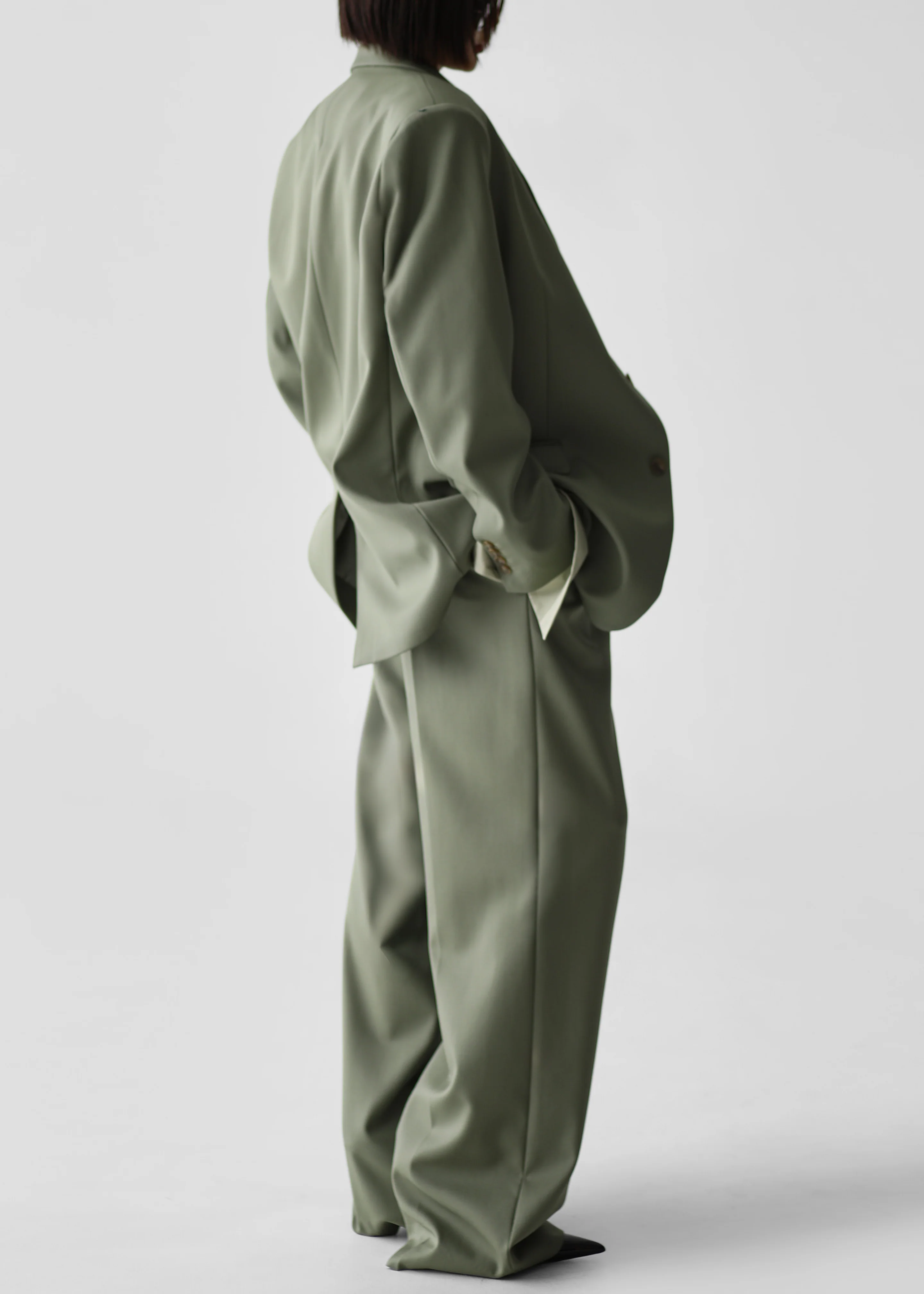 Trosa Straight Trousers - Pale Olive - Image 7