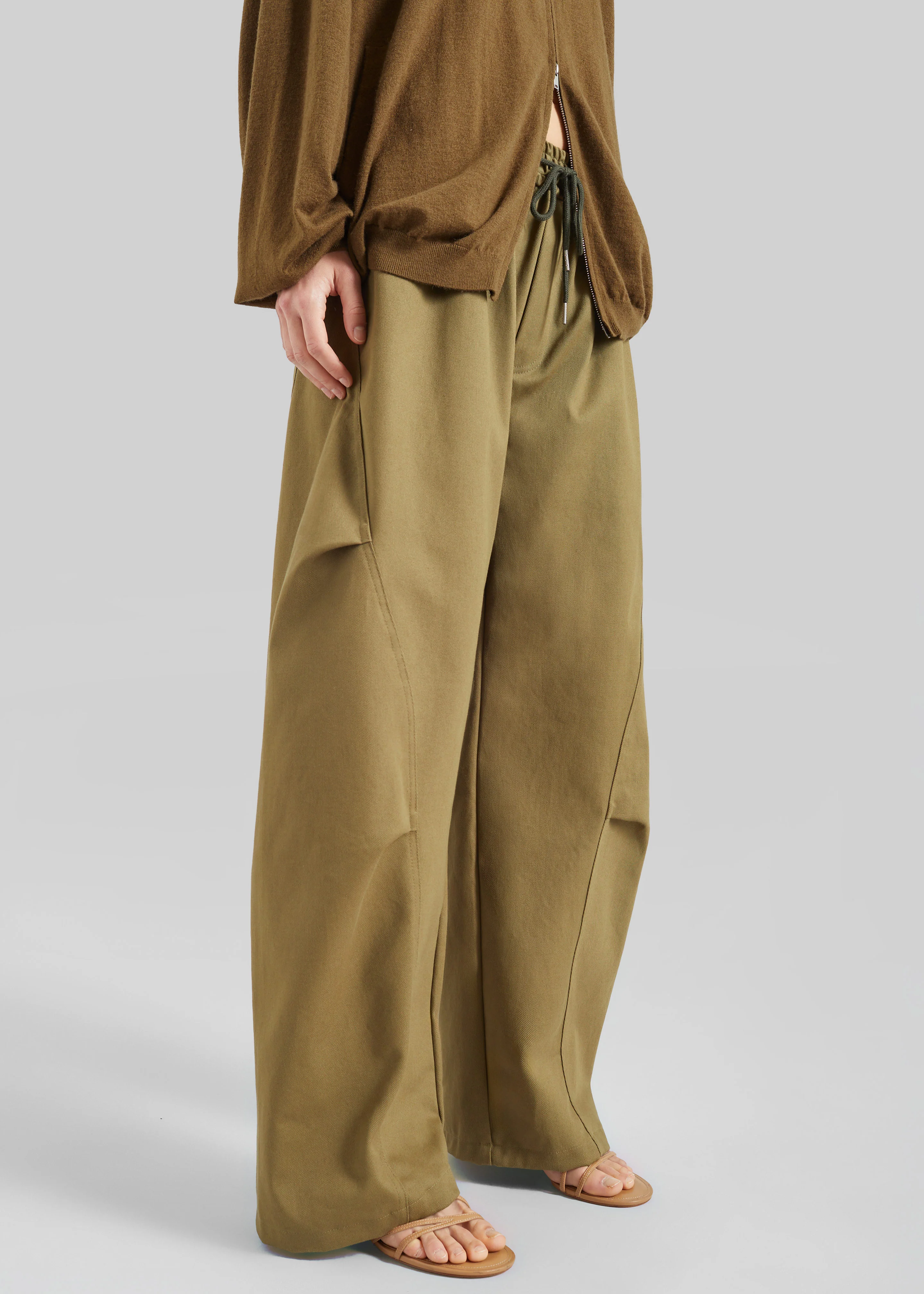 Tulsa Curved Pants - Dark Olive - Image 2