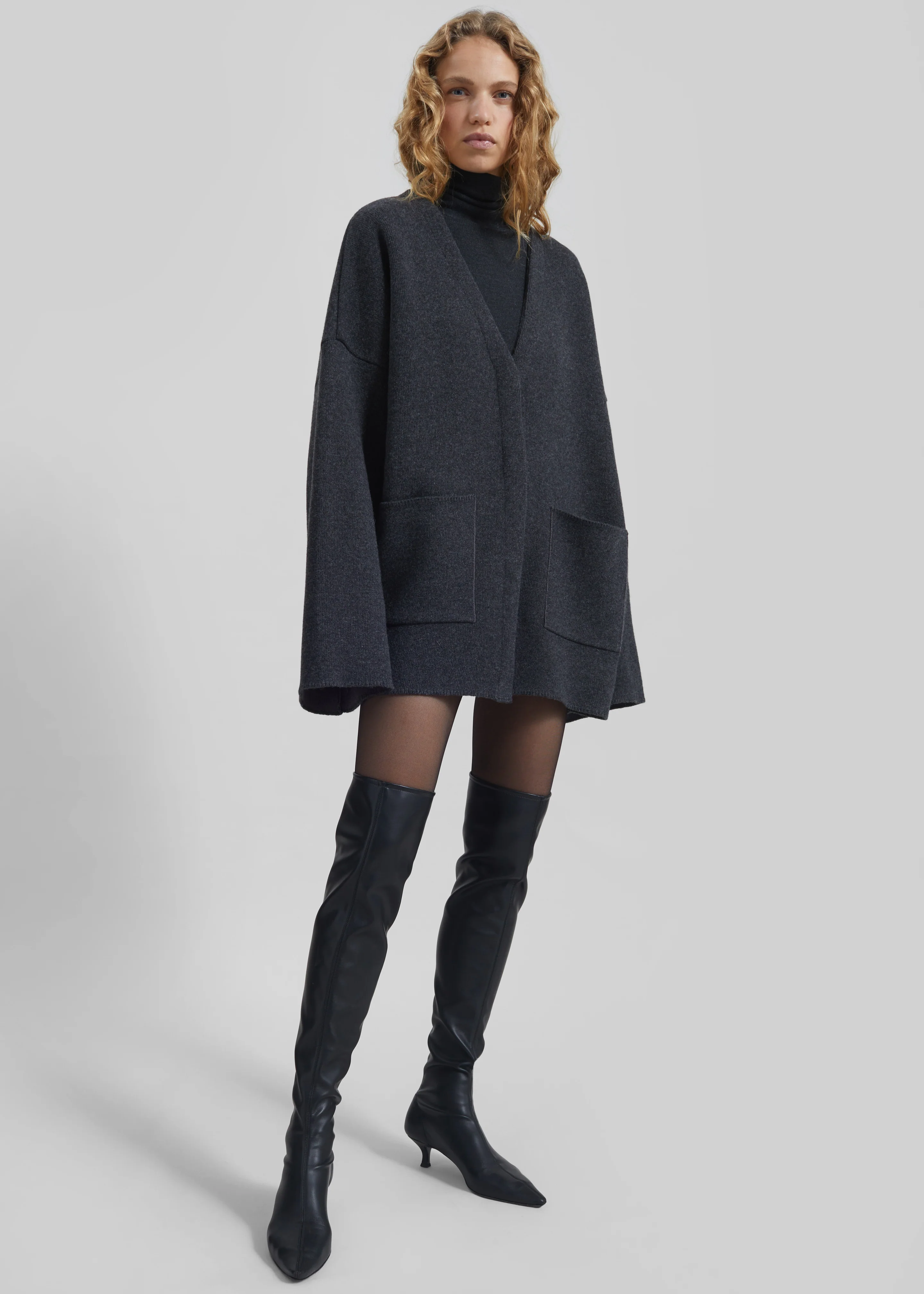 Tynset Oversized Cardigan - Charcoal - Image 2