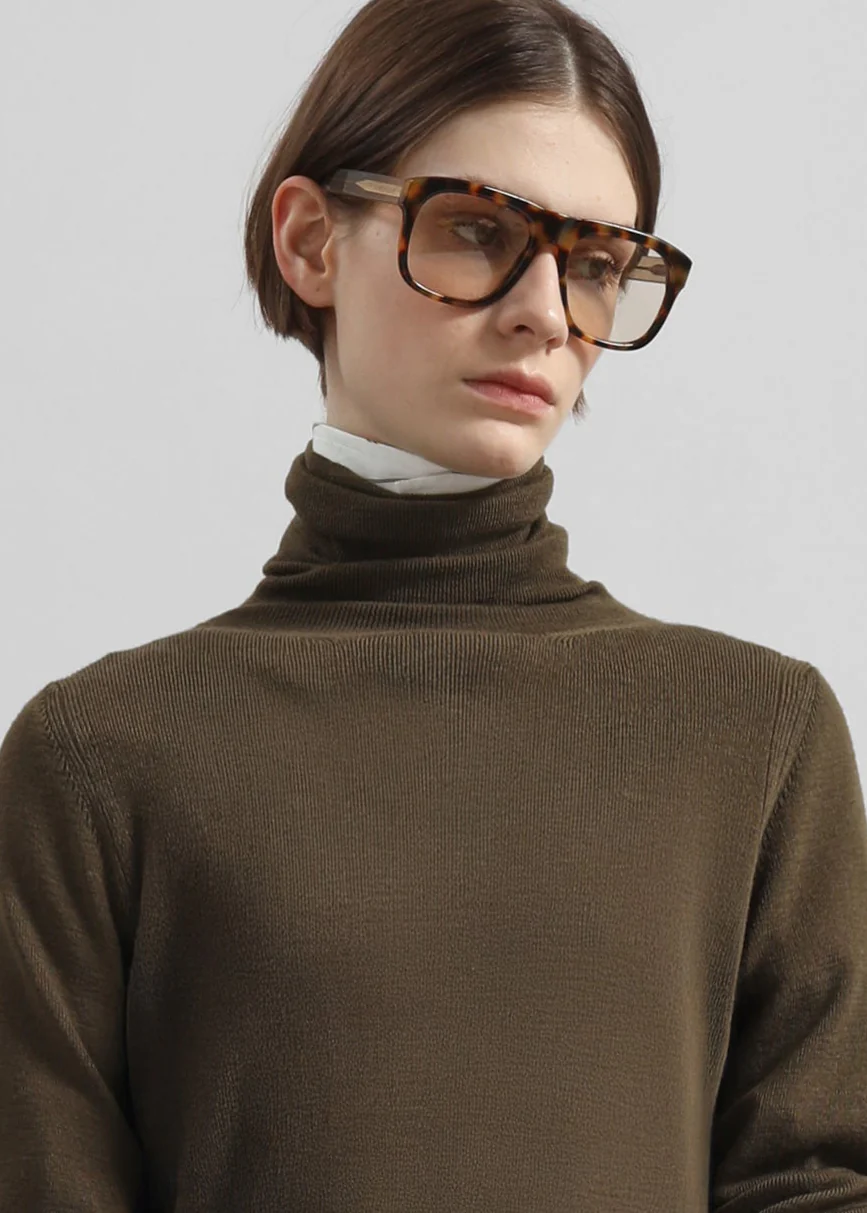 Utica Thin Turtleneck Sweater - Olive - Image 3