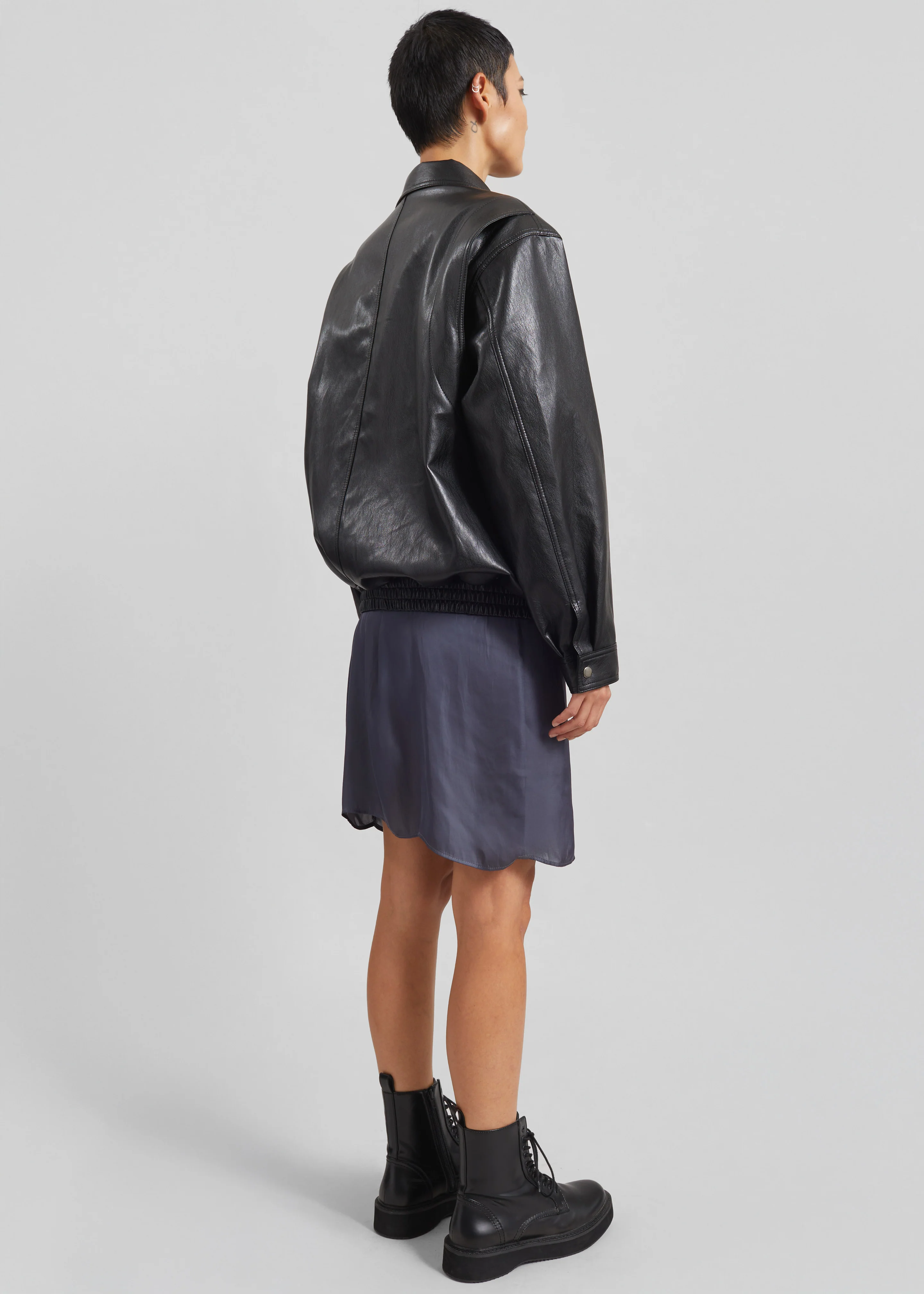 Utrecht Faux Leather Buckle Jacket - Black - Image 9
