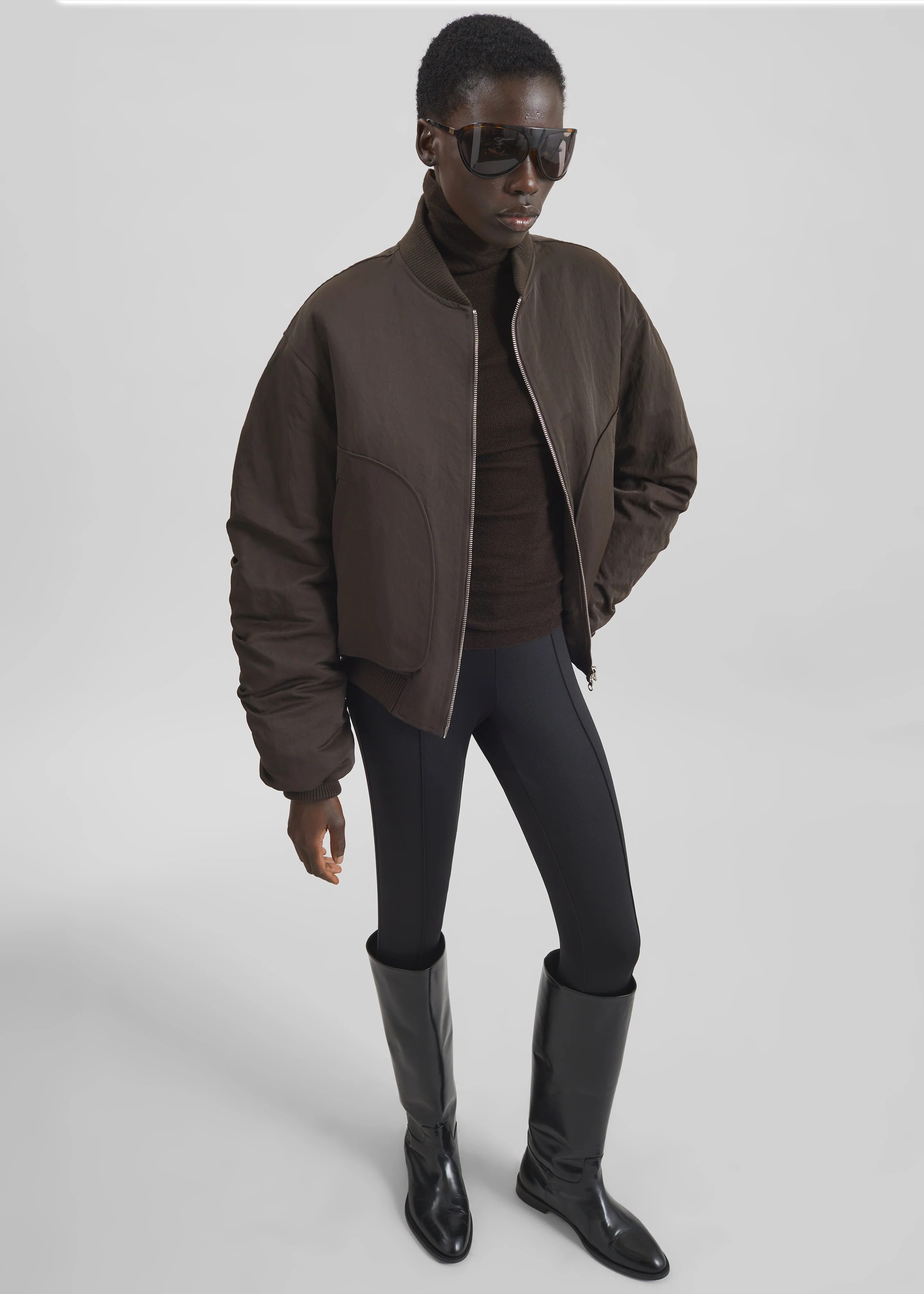 Valdres Padded Bomber Jacket - Brown - Image 5