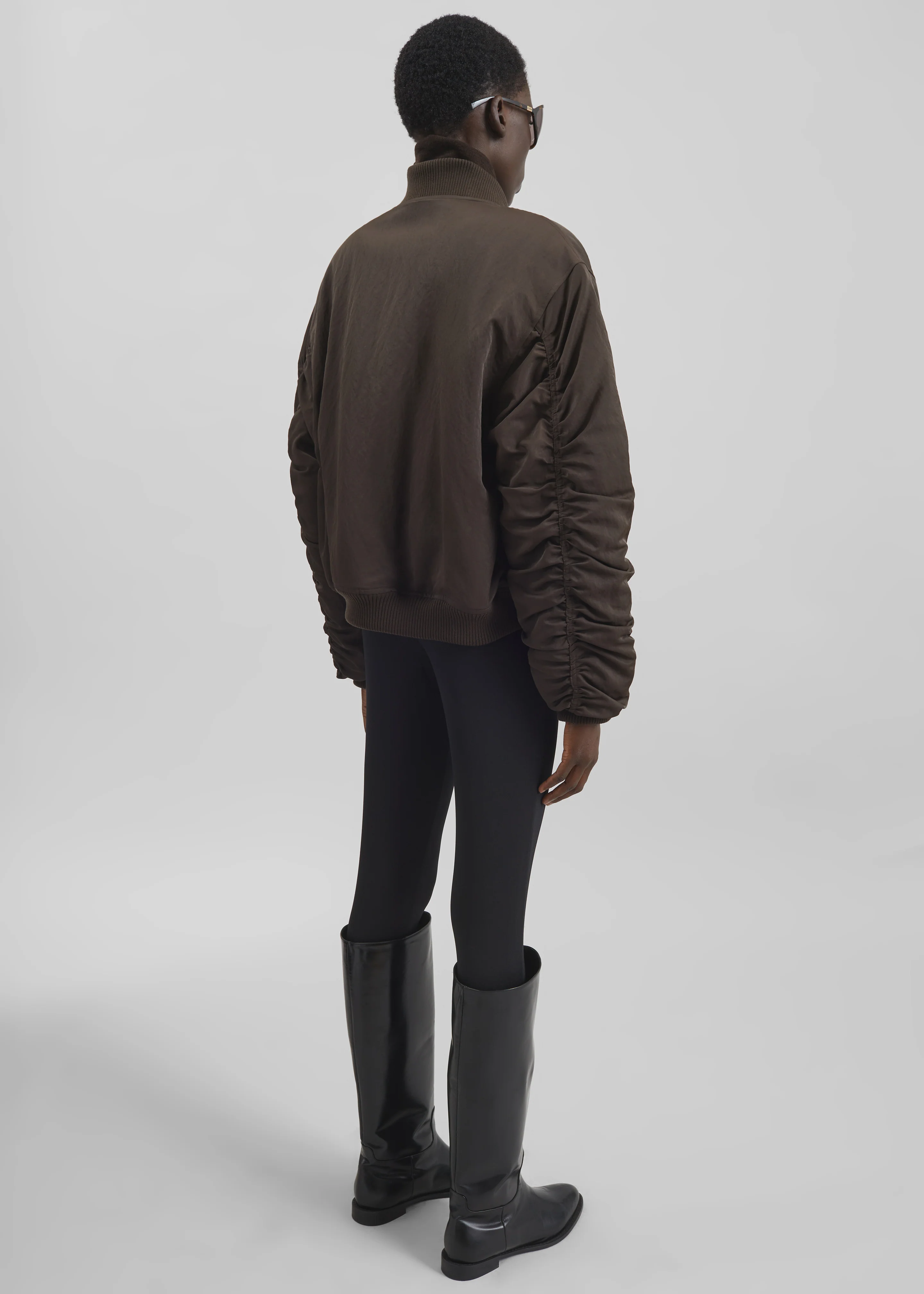 Valdres Padded Bomber Jacket - Brown - Image 7