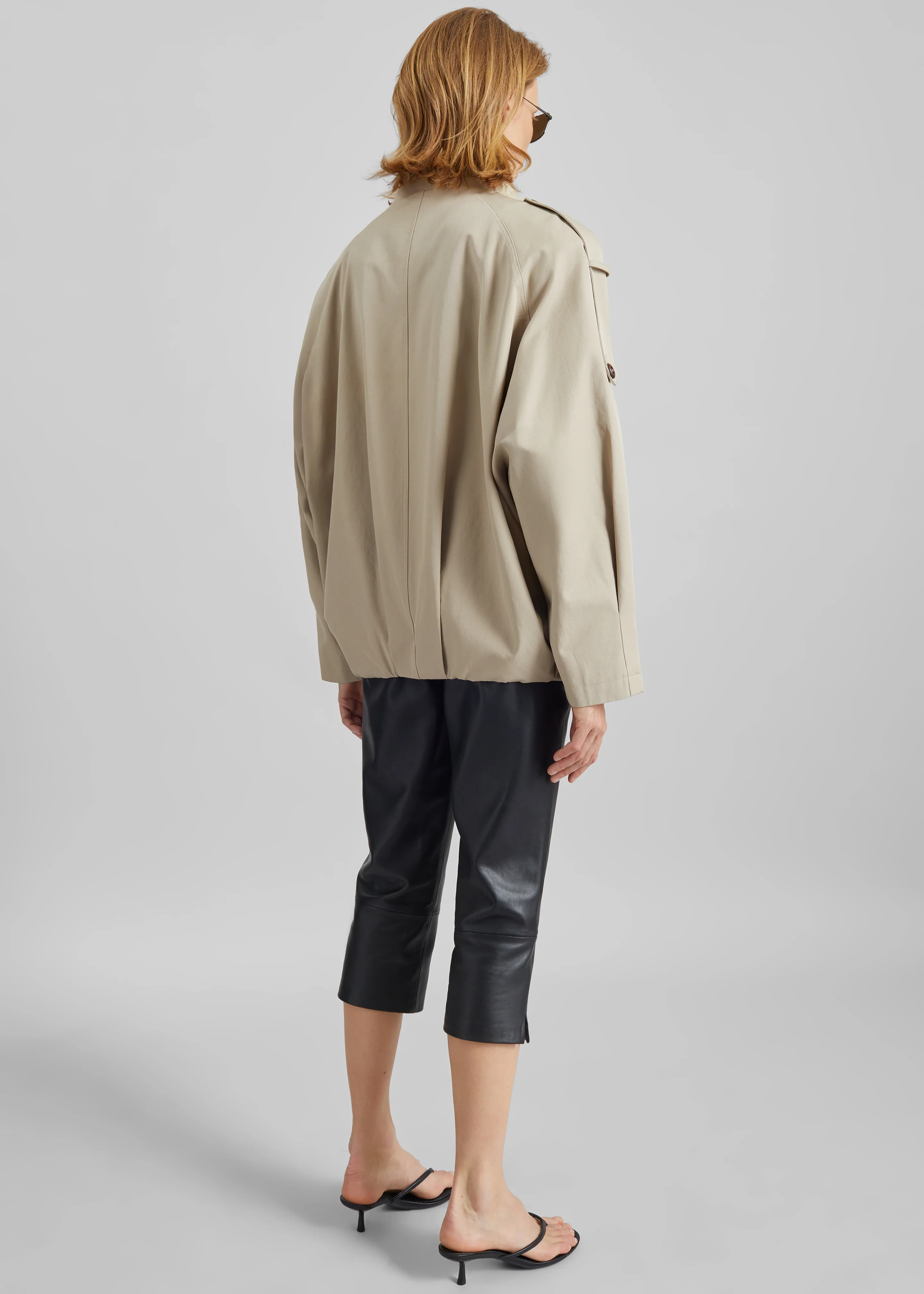 Vallby Belted Short Trench - Beige - Image 6