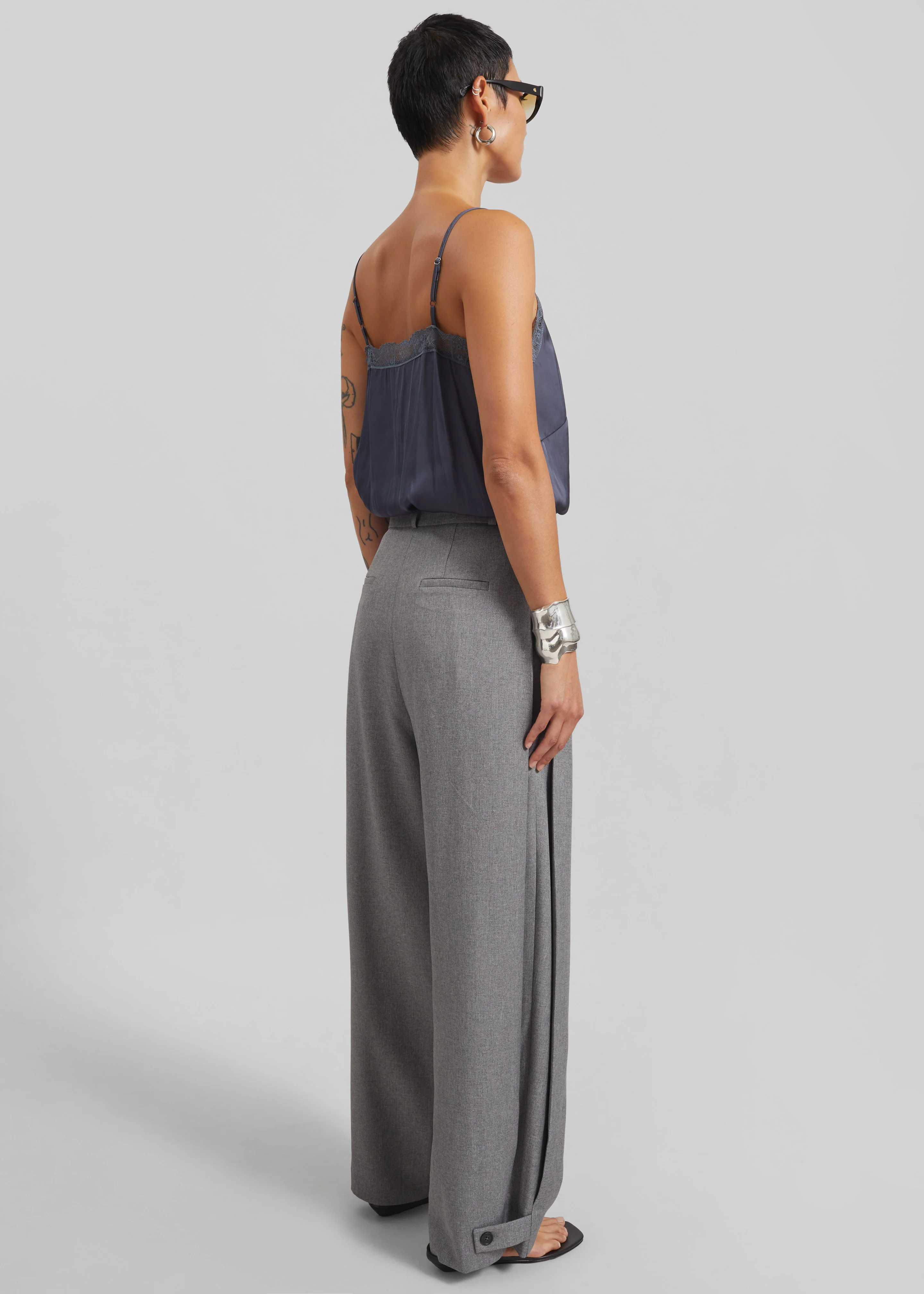 Vallsta Tailored Trousers - Grey Melange - Image 9