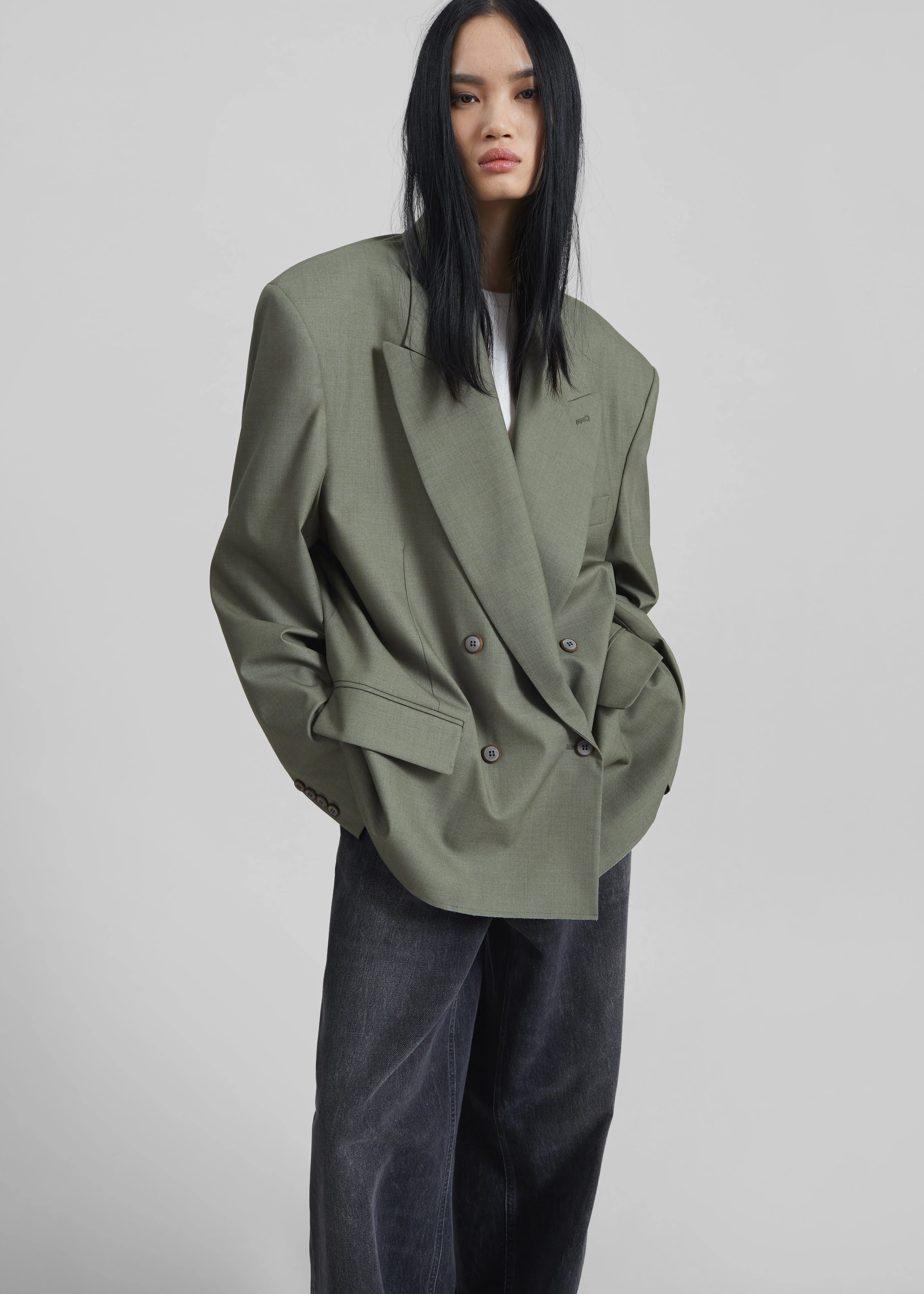 Valter Oversized Blazer - Pale Olive - Image 2