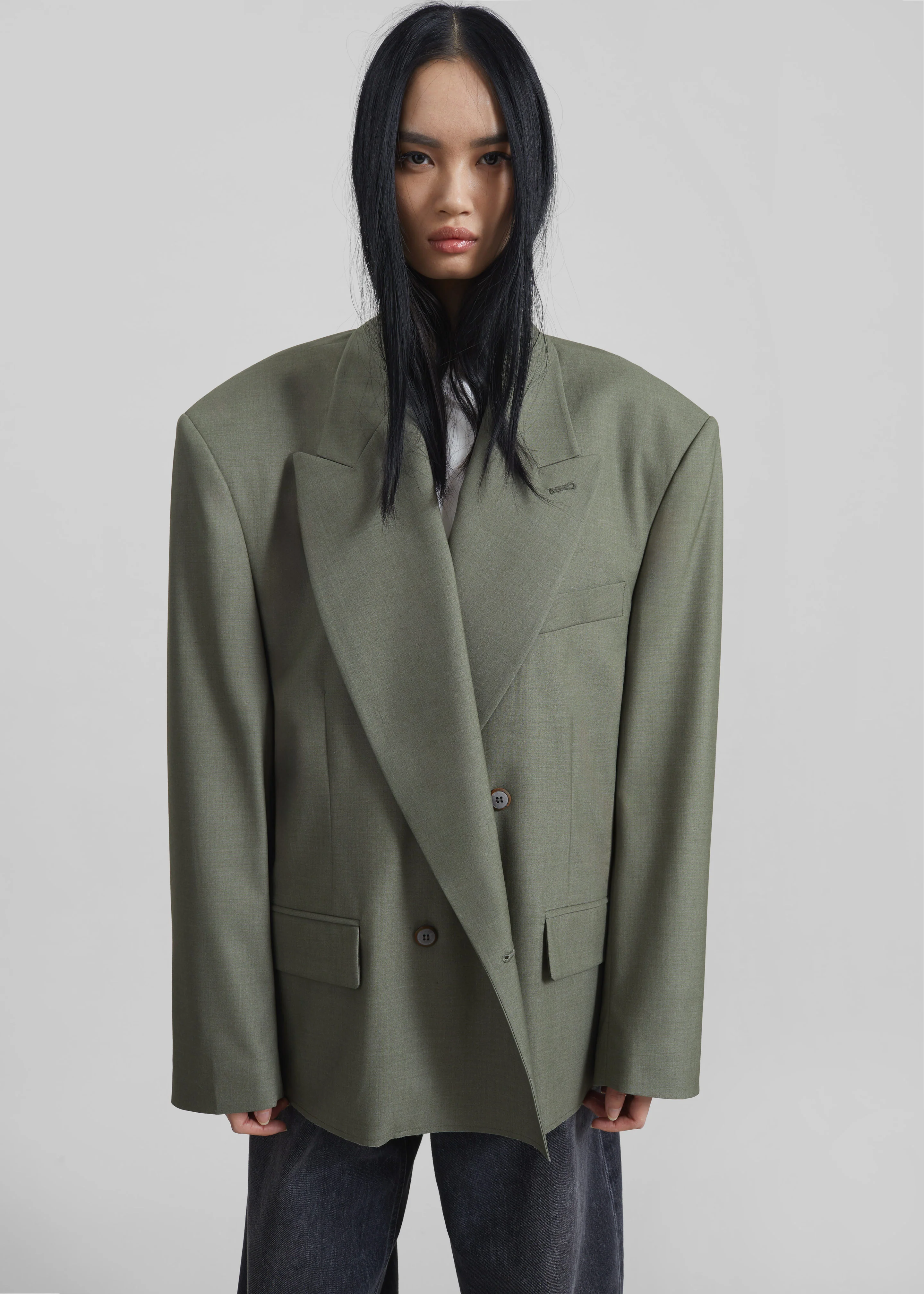 Valter Oversized Blazer - Pale Olive - Image 5