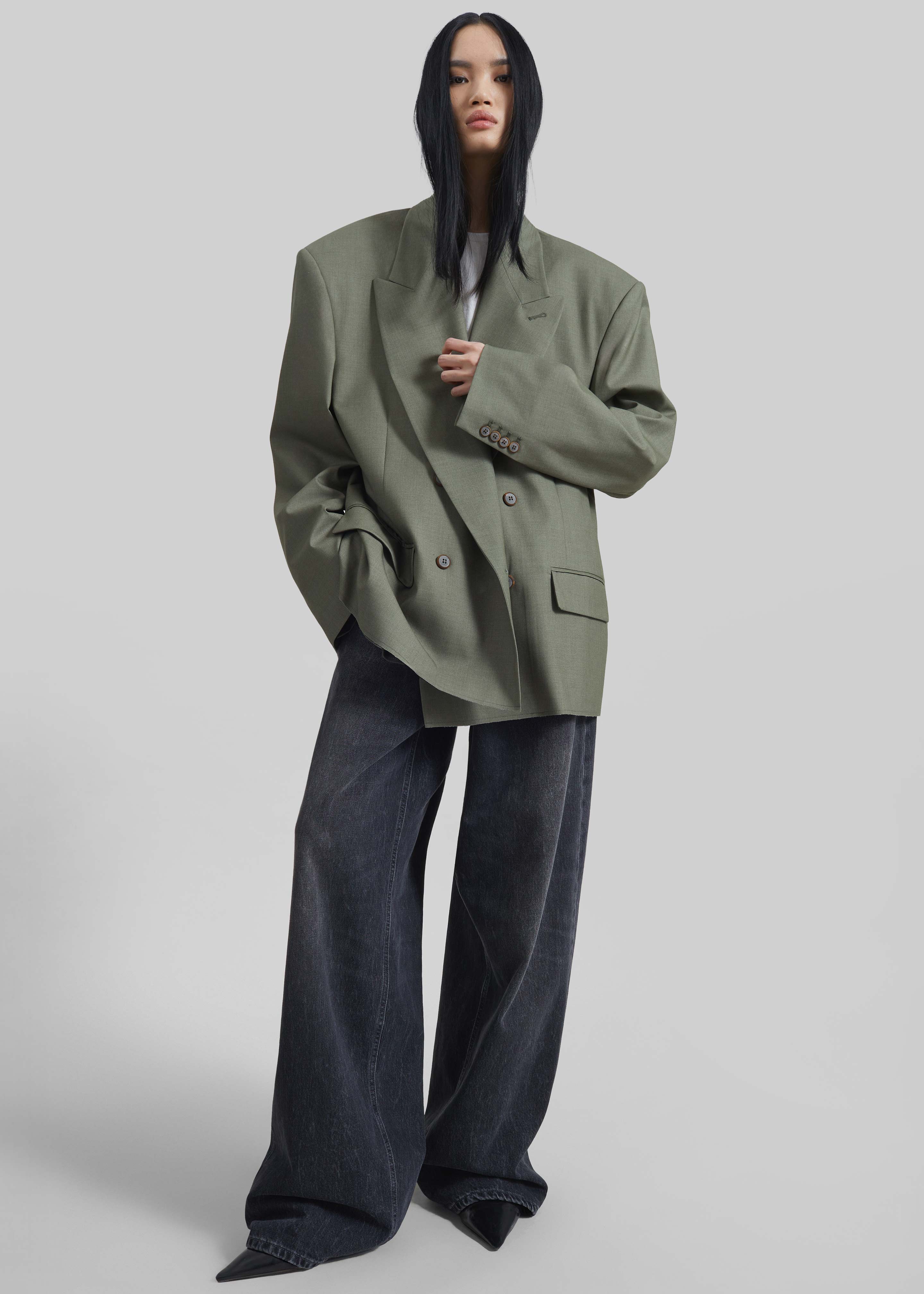 Valter Oversized Blazer - Pale Olive - Image 6