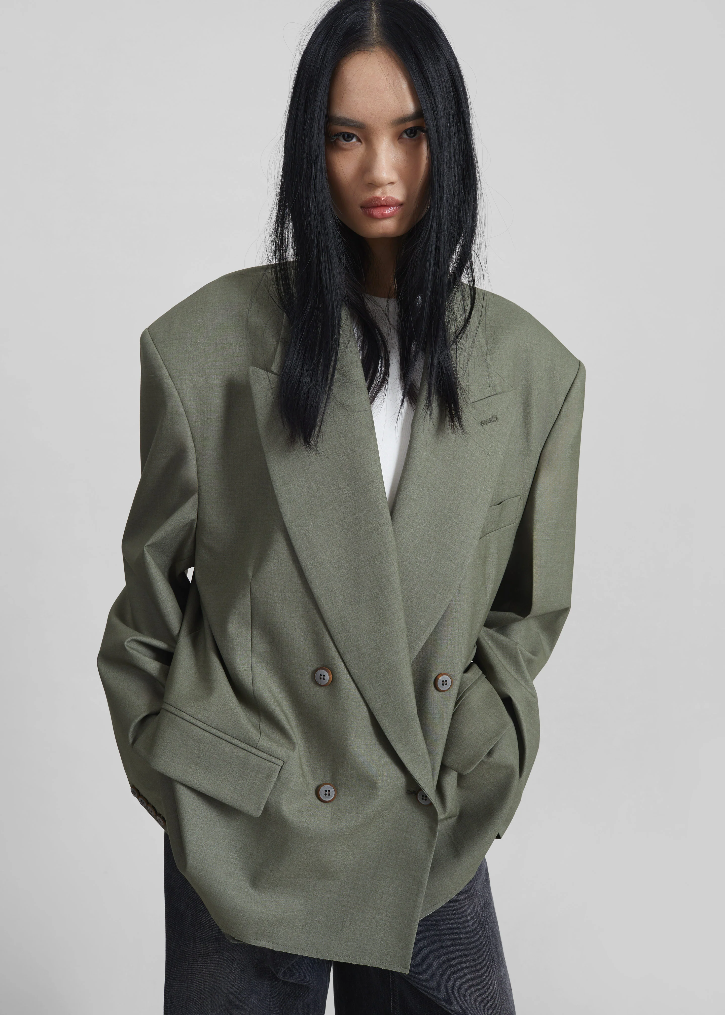 Valter Oversized Blazer - Pale Olive - Image 7