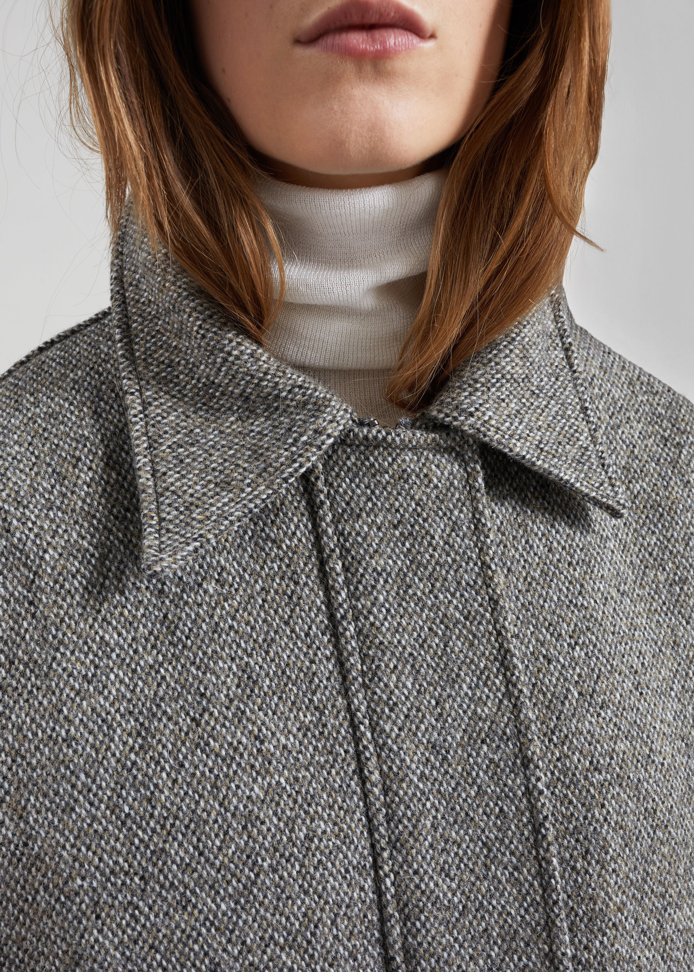 Vanves Wool Blouson Jacket - Grey Melange - Image 4
