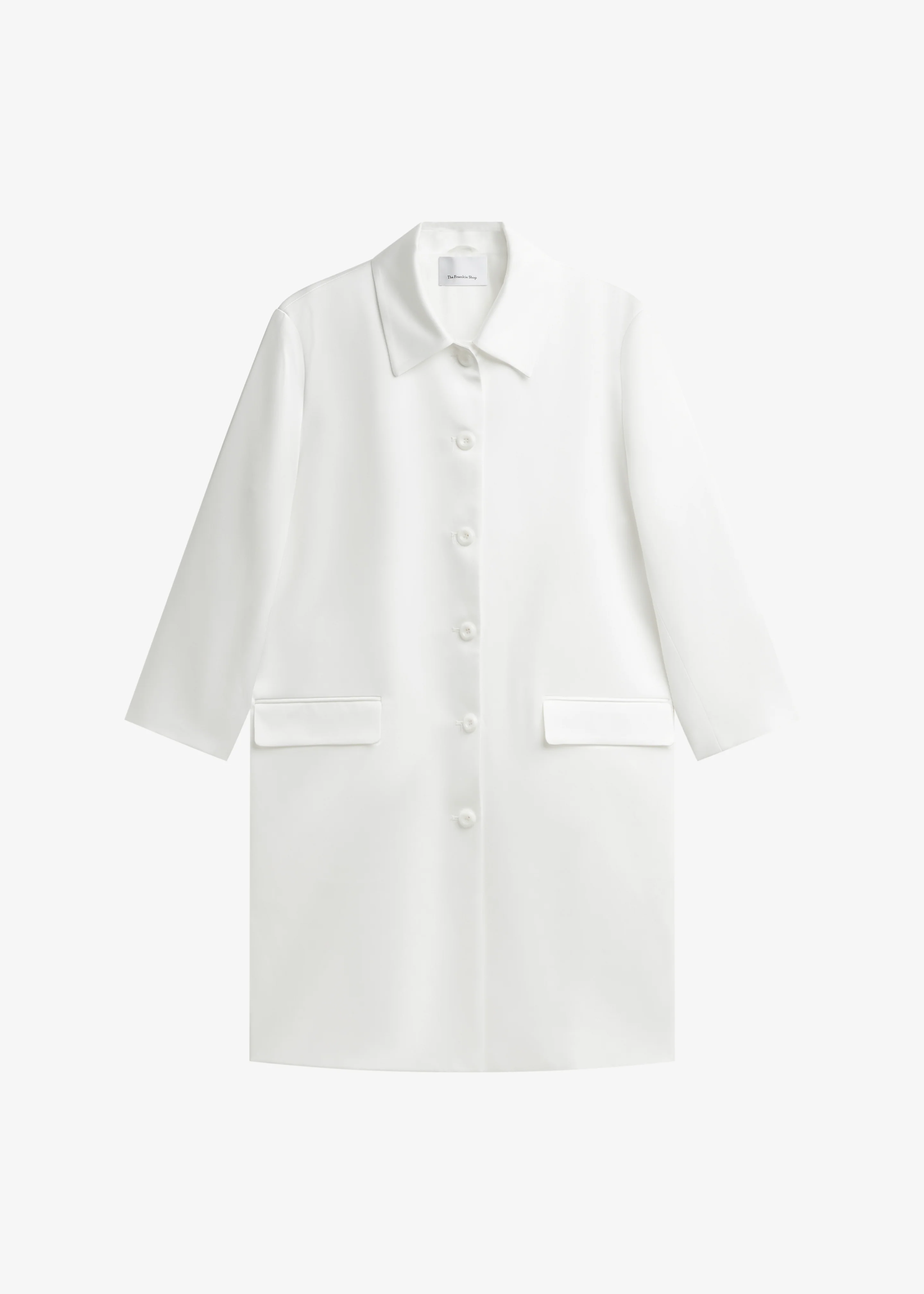Vavin Satin Long Jacket - White - Image 5