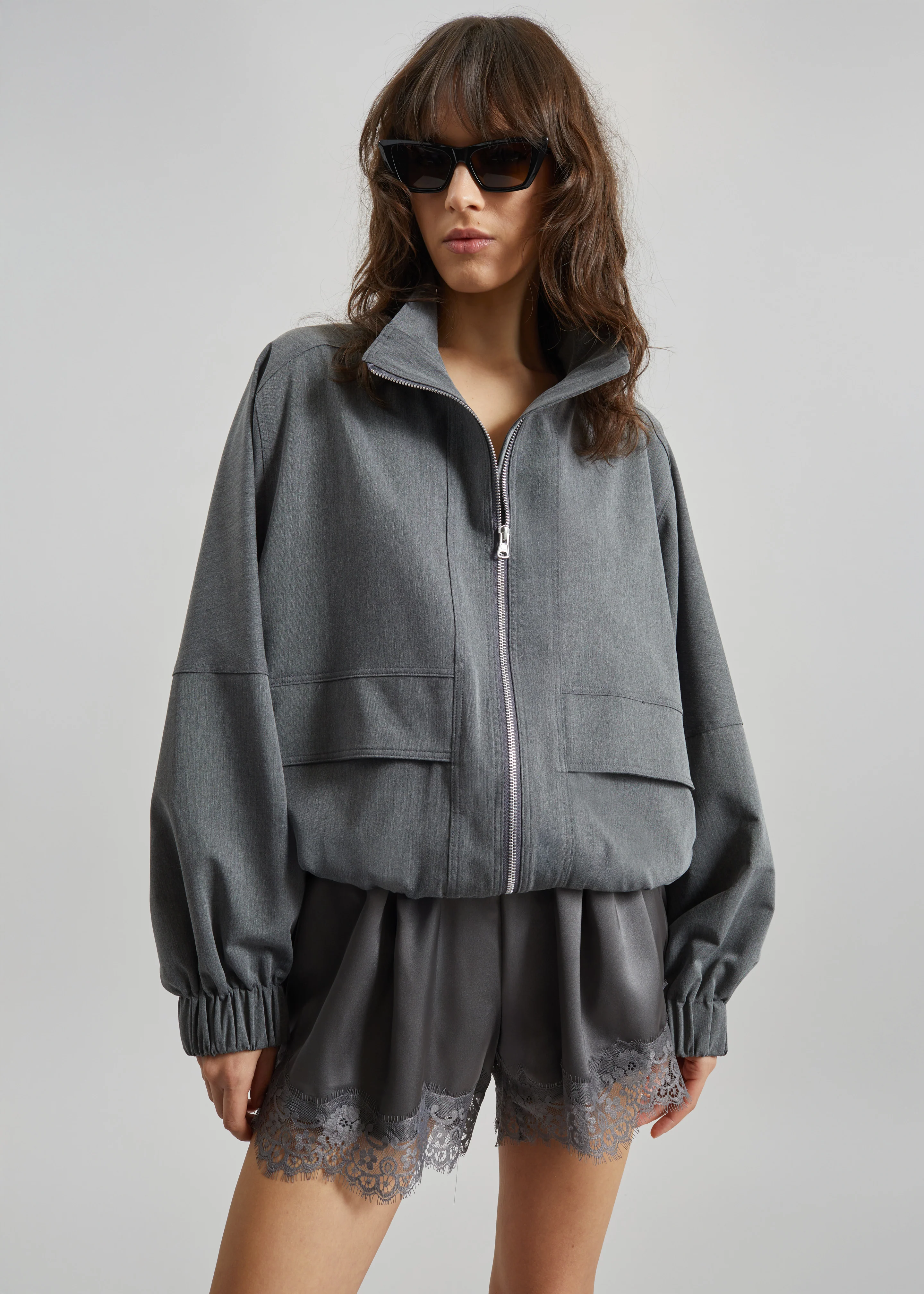 Veere Blouson Jacket - Grey - Image 2