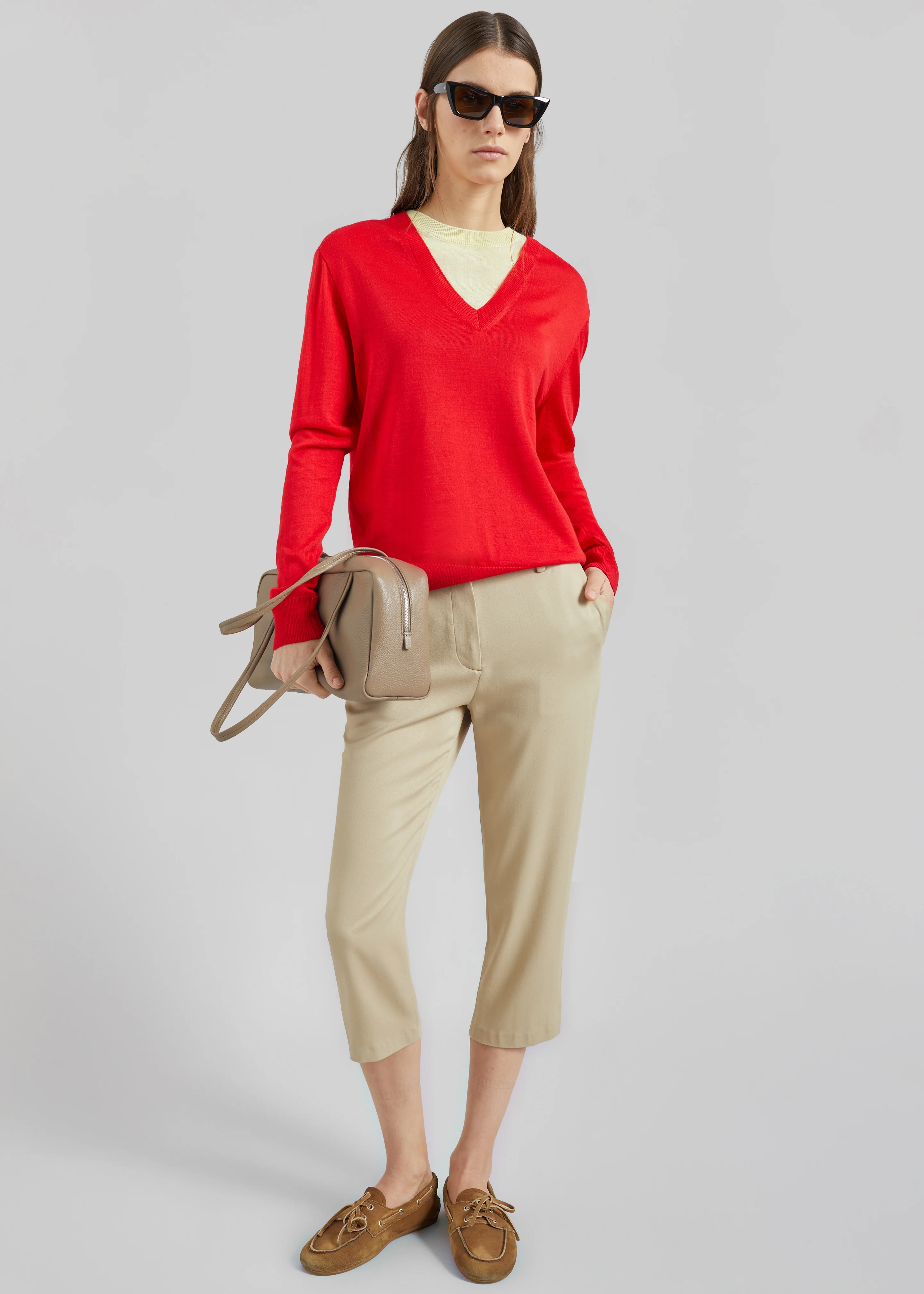 Vernon Layered Knit Pullover - Red - Image 3