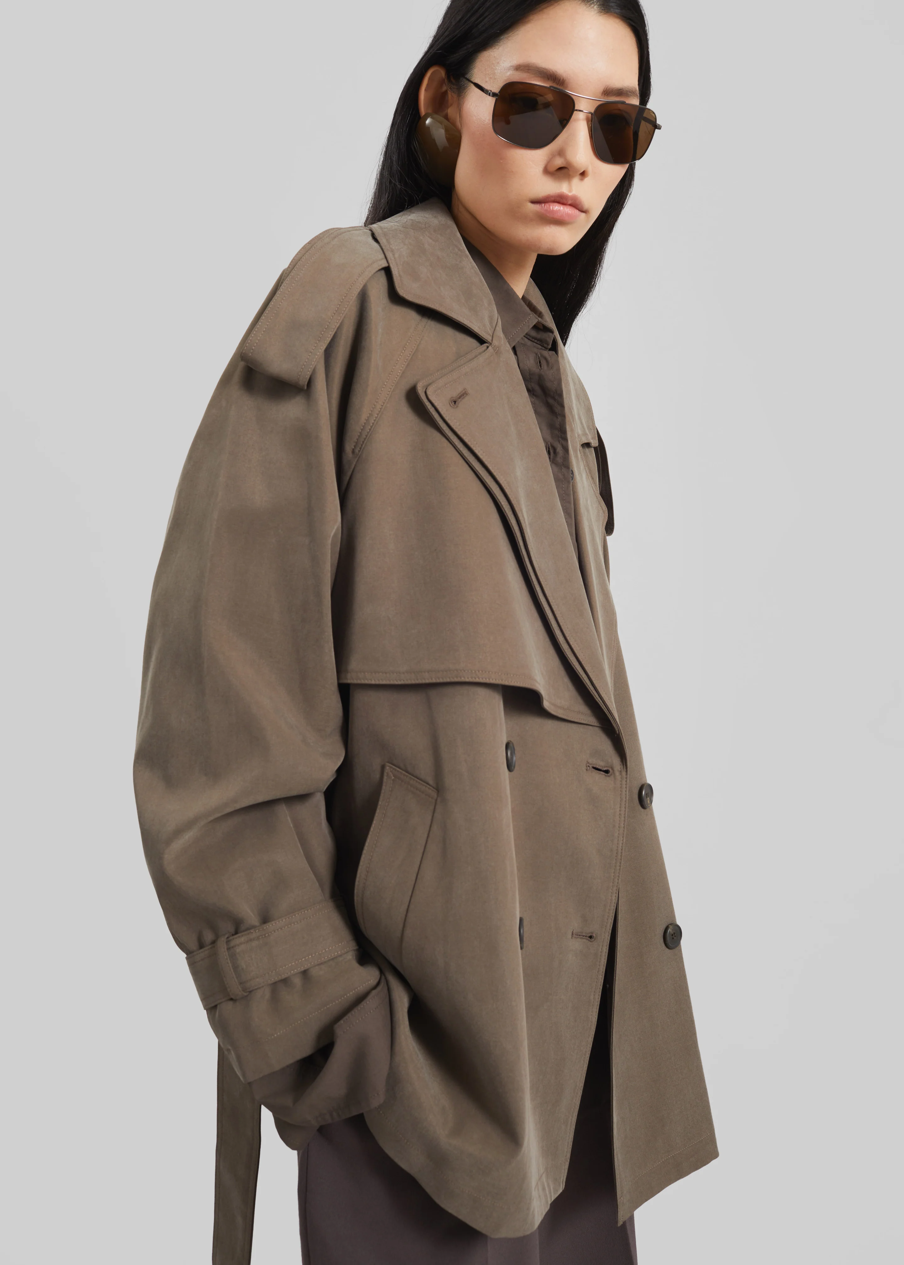 Vesoul Short Trench - Brown - Image 6