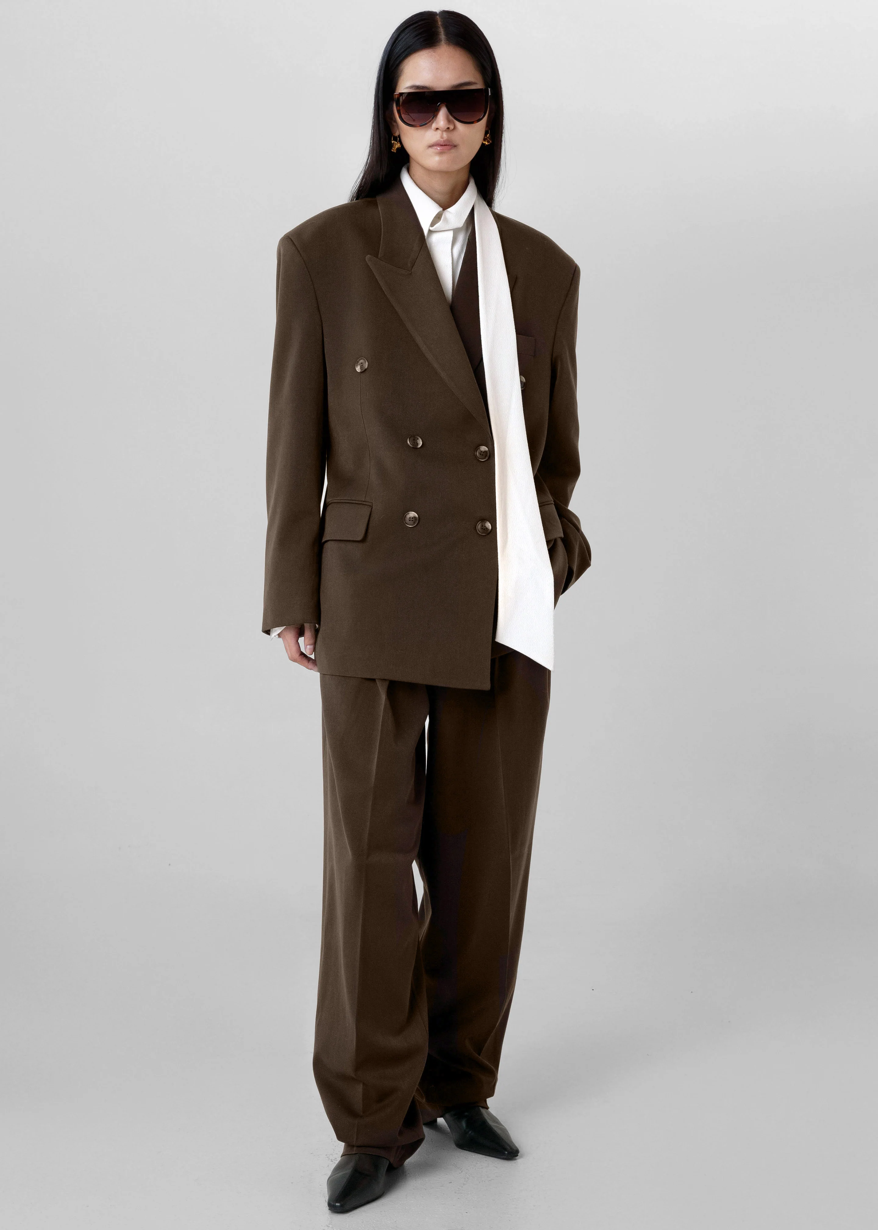 Vester Double-Breasted Blazer - Brown - Image 5