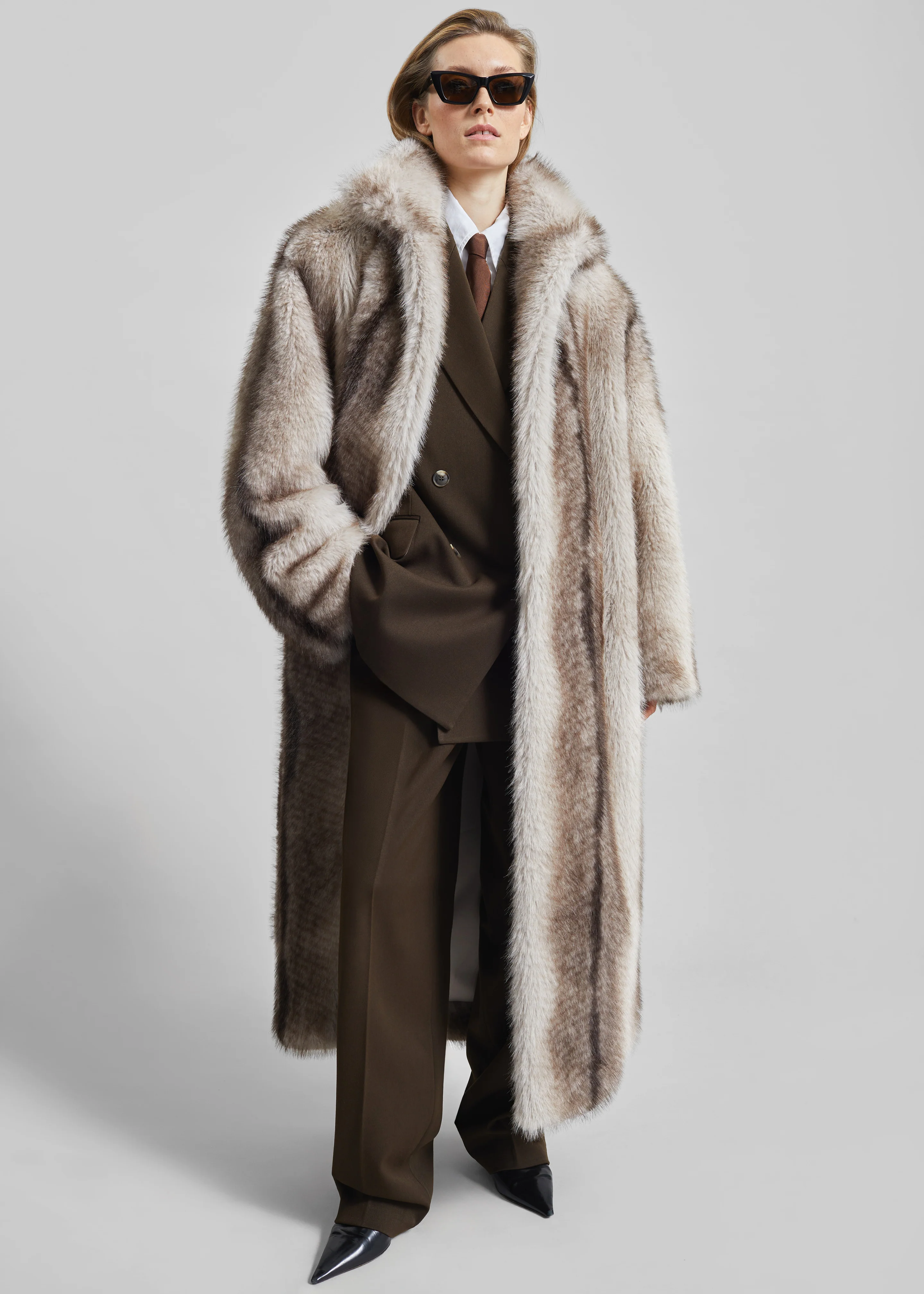 Vester Double-Breasted Blazer - Brown - Image 6