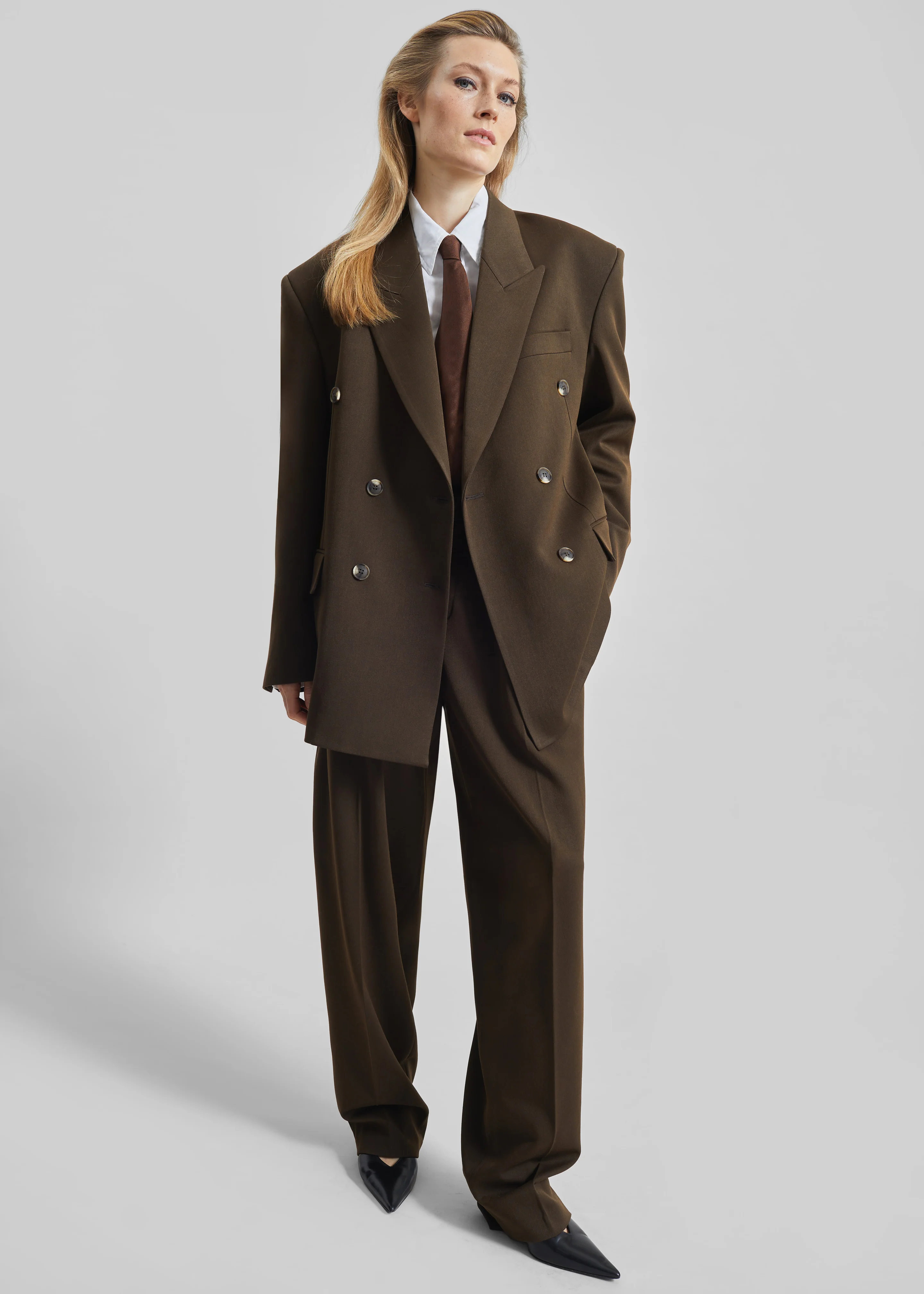 Vester Pleated Trousers - Brown - Image 5