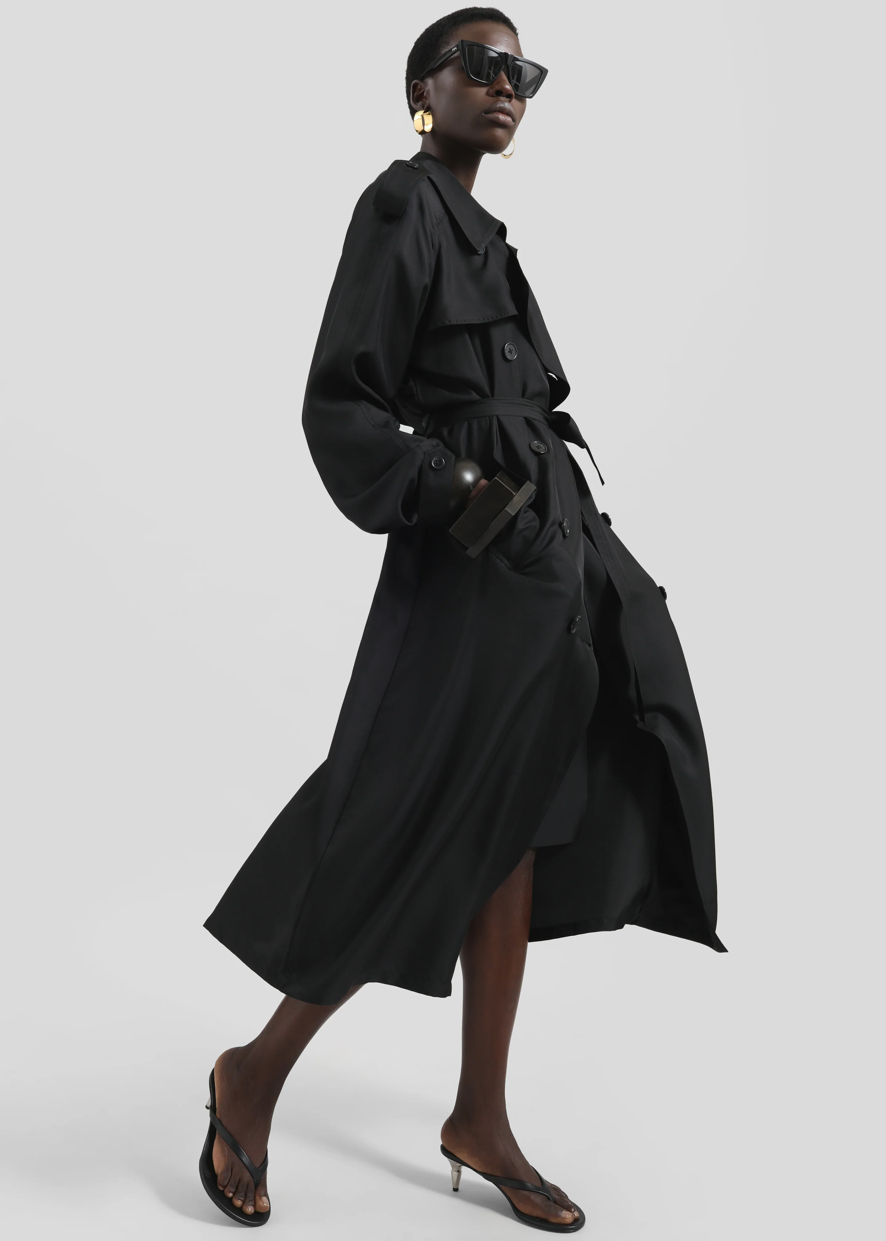 Veyron Silk Trench - Black - Image 4
