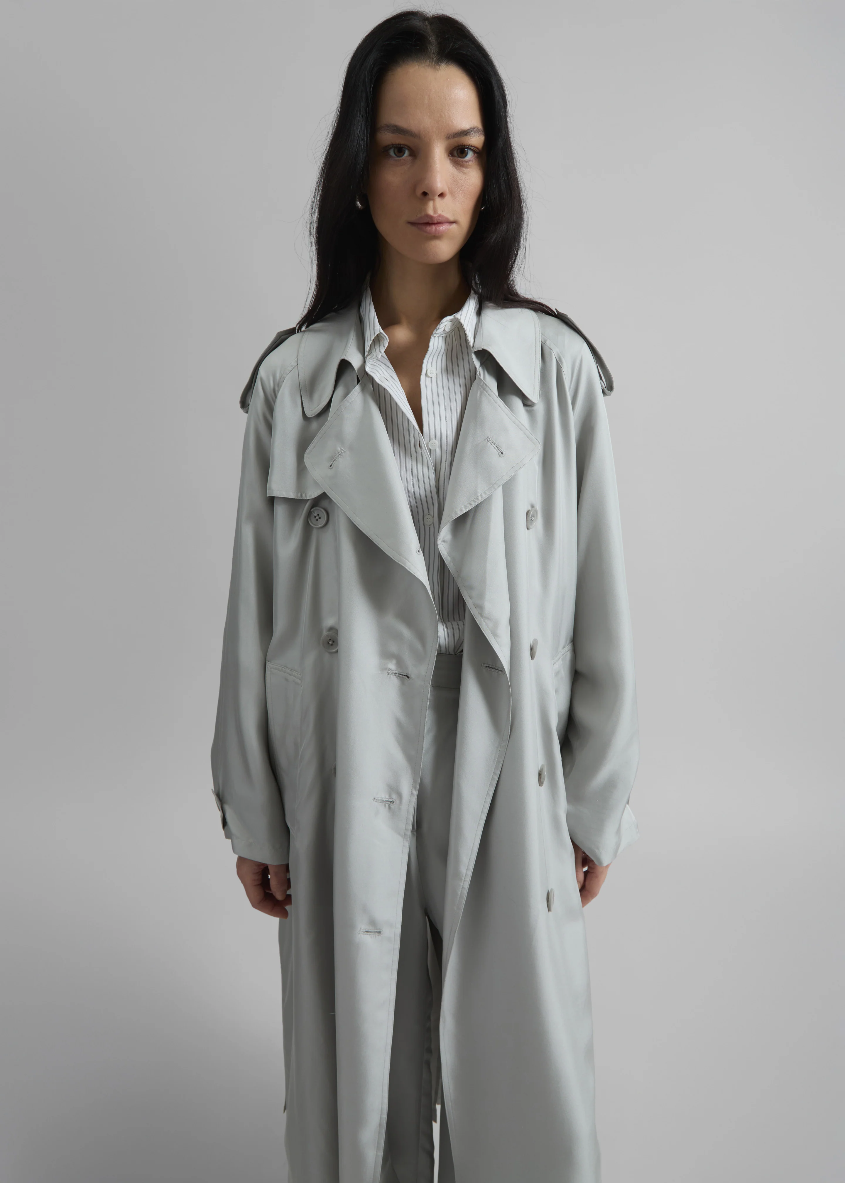 Veyron Silk Trench - Grey - Image 3