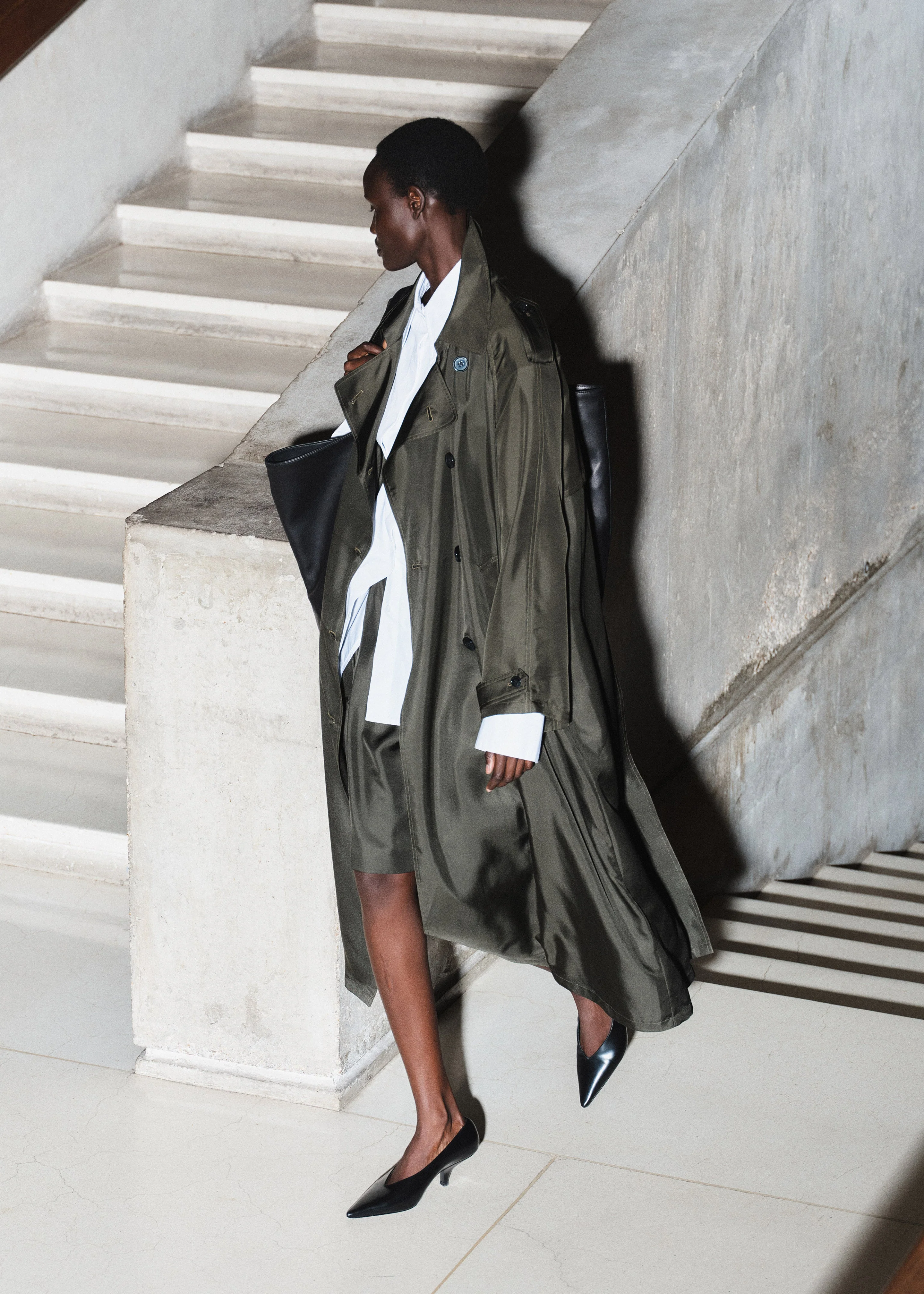 Veyron Silk Trench - Khaki - Image 7
