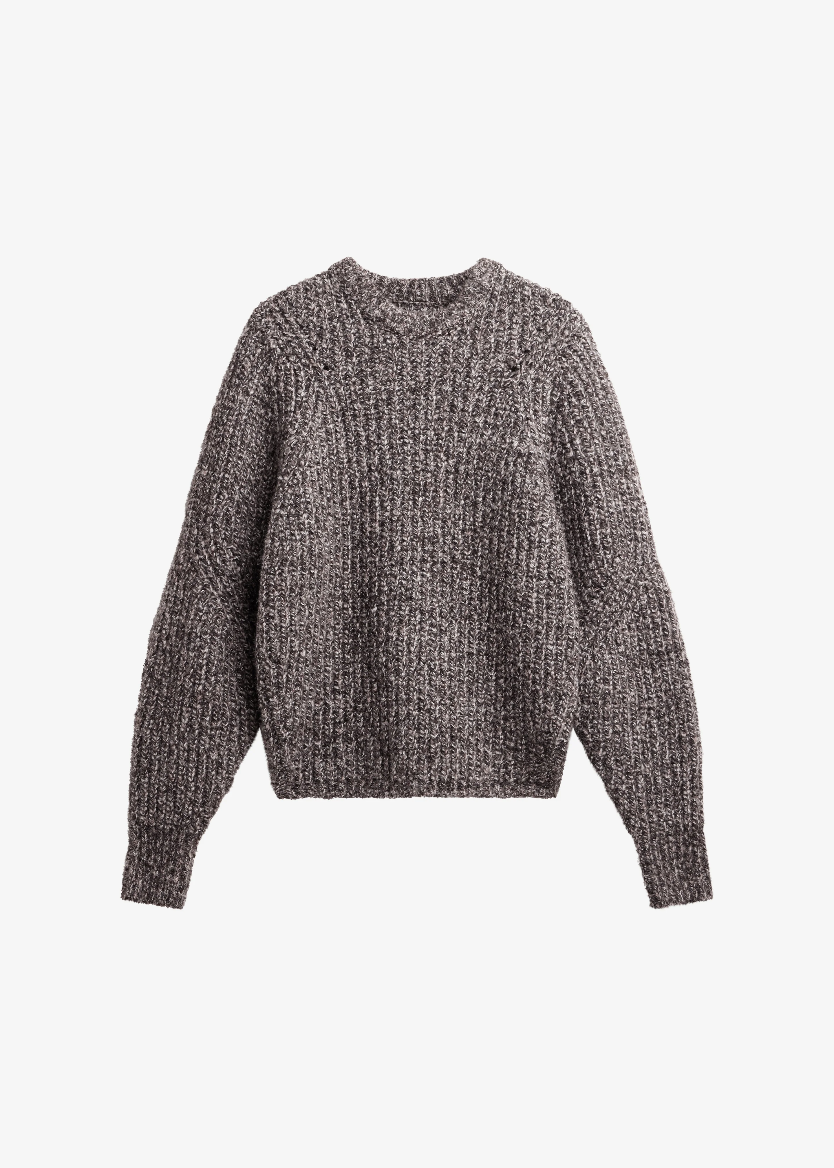 Vezia Chunky Knit Sweater - Brown Melange - Image 7