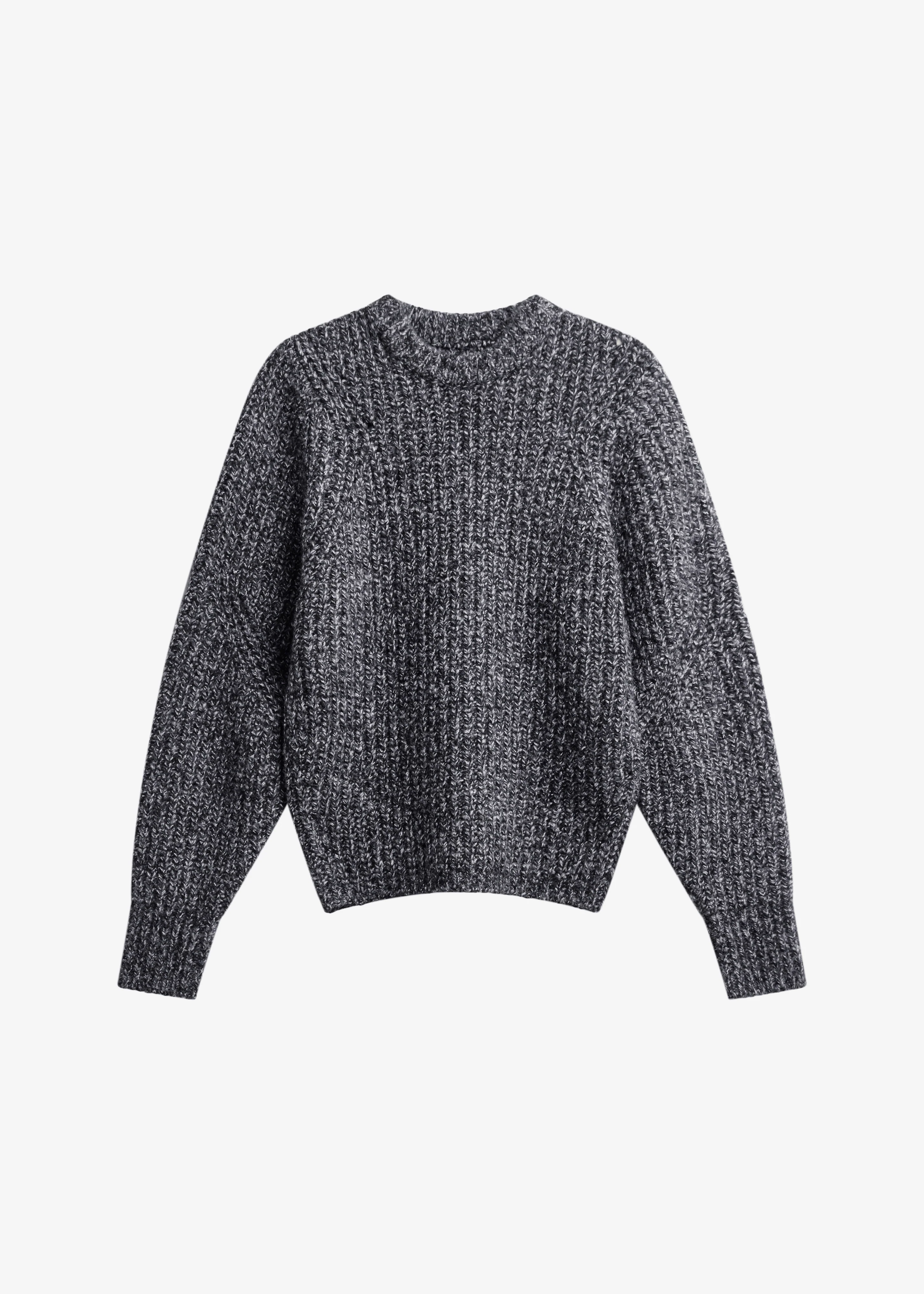 Vezia Chunky Knit Sweater - Dark Grey Melange - Image 8