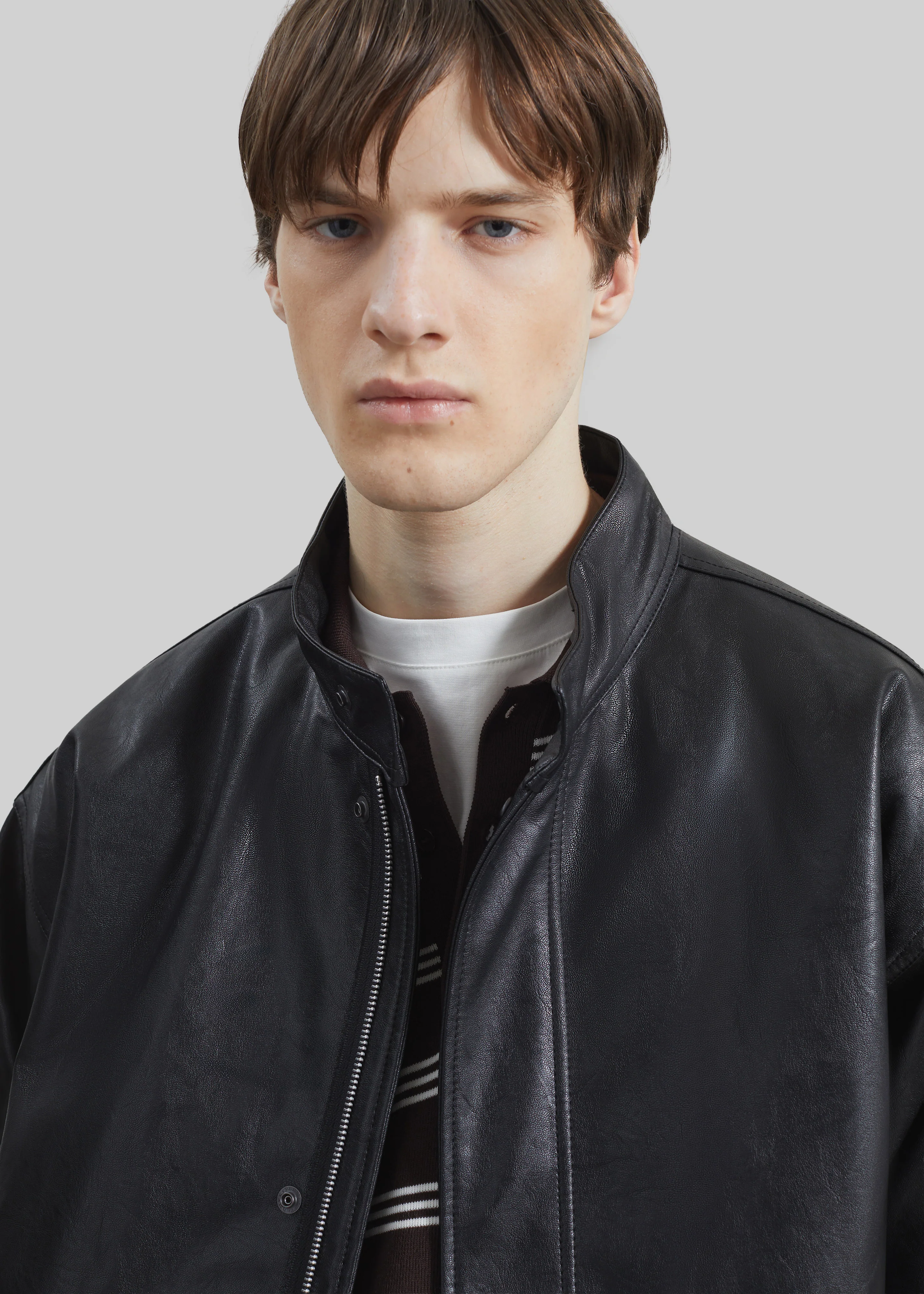 Viborg Faux Leather Jacket - Black - Image 3