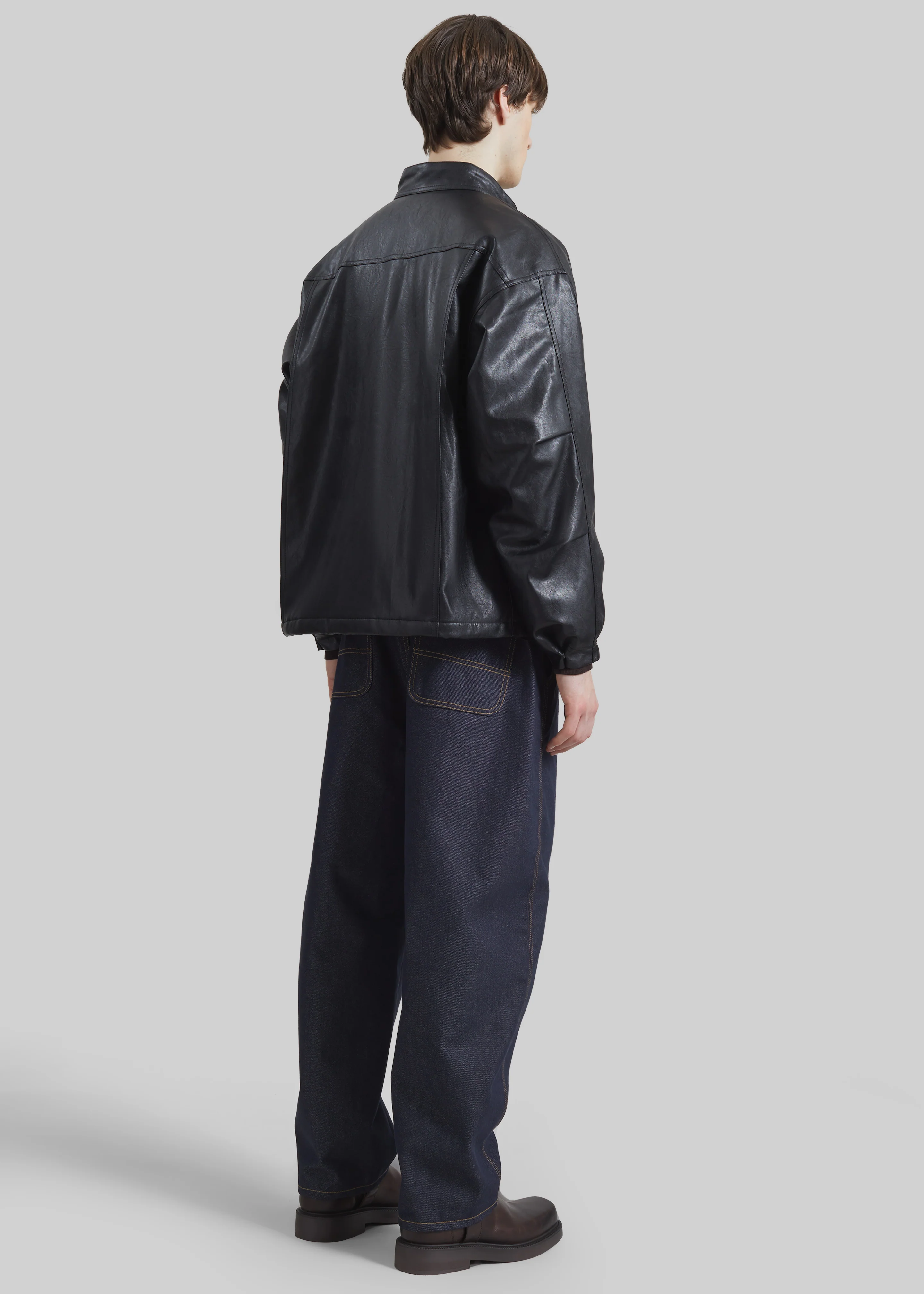 Viborg Faux Leather Jacket - Black - Image 7