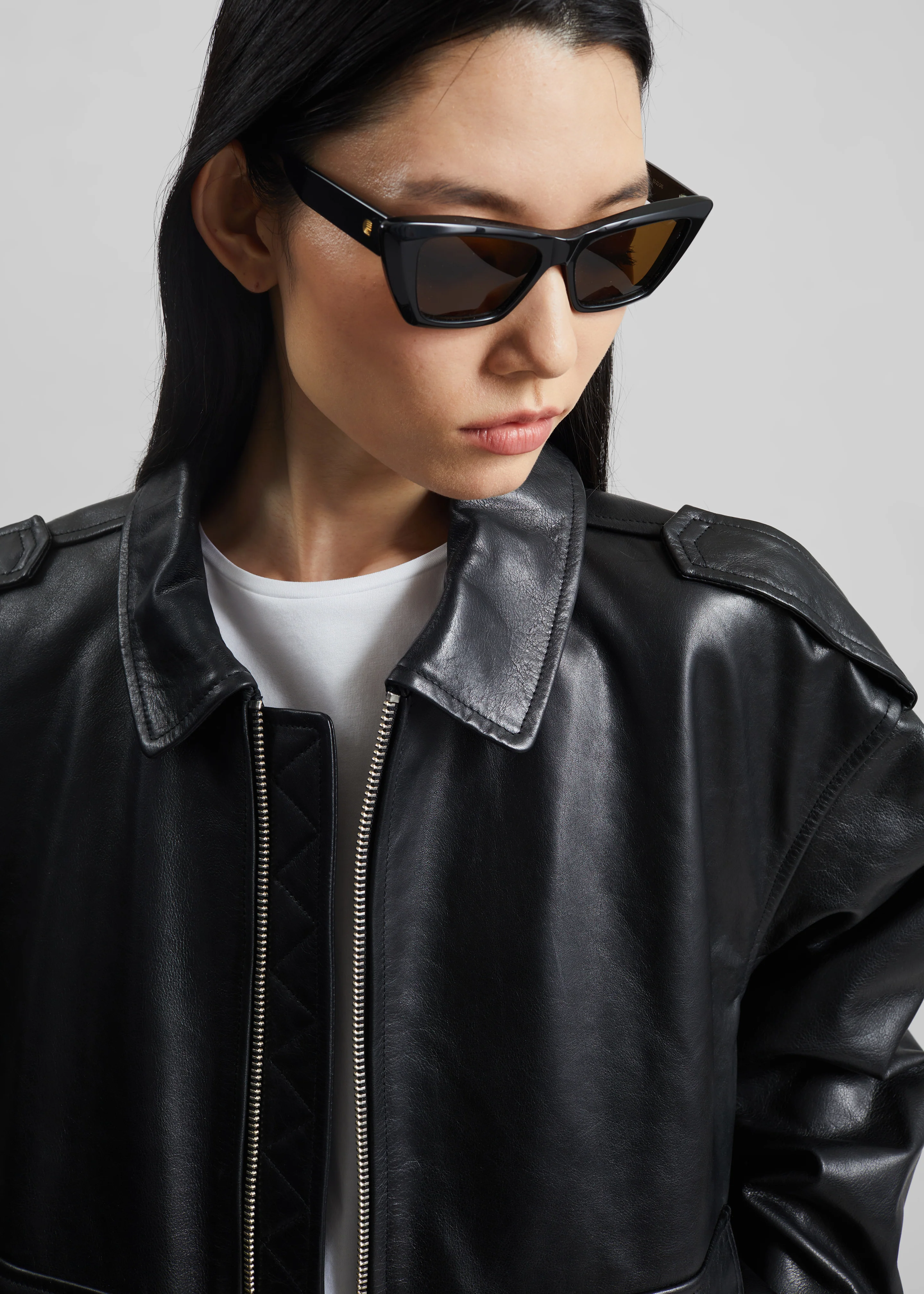 Viper Leather Jacket - Black - Image 4