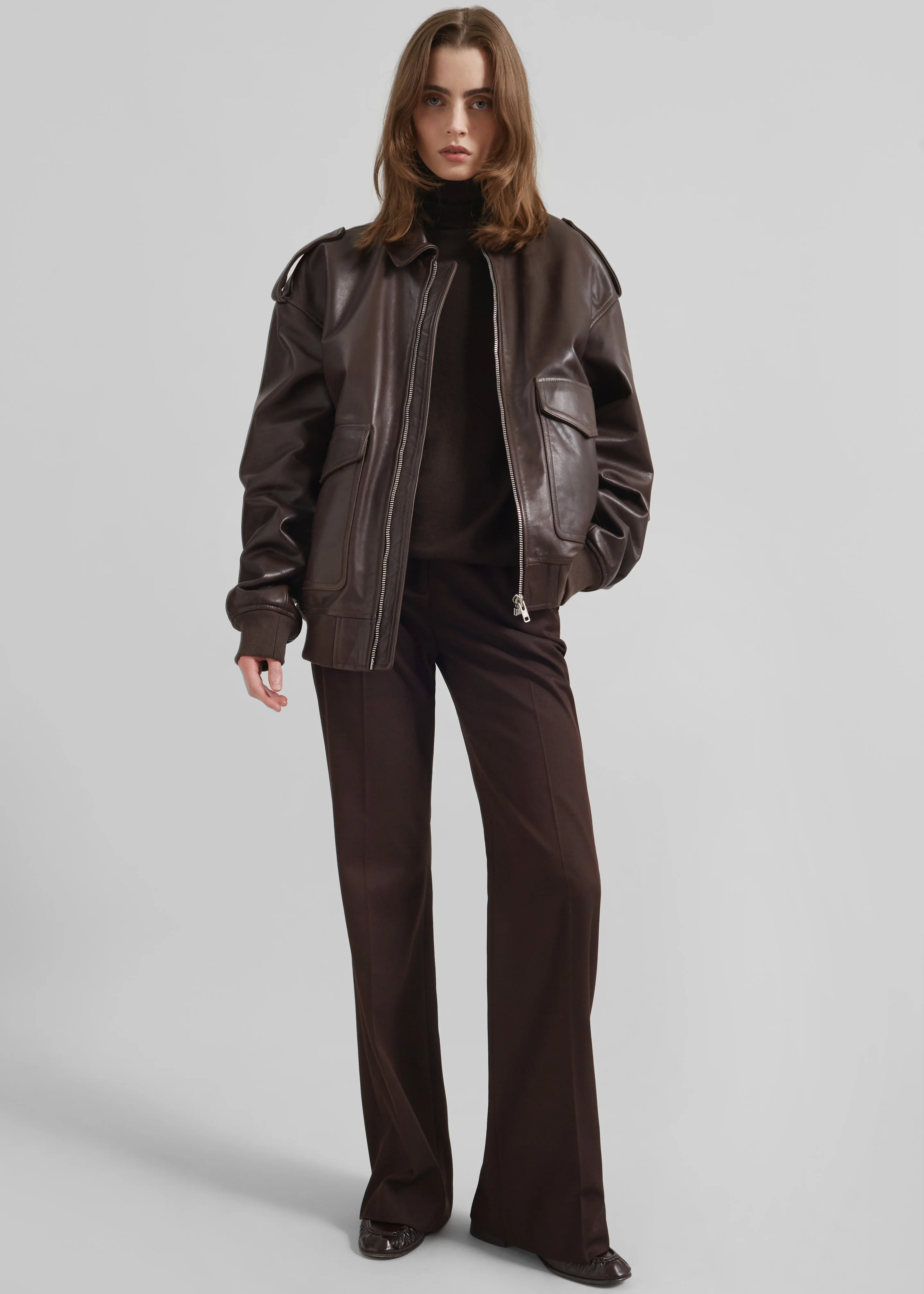 Viper Leather Jacket - Brown - Image 3
