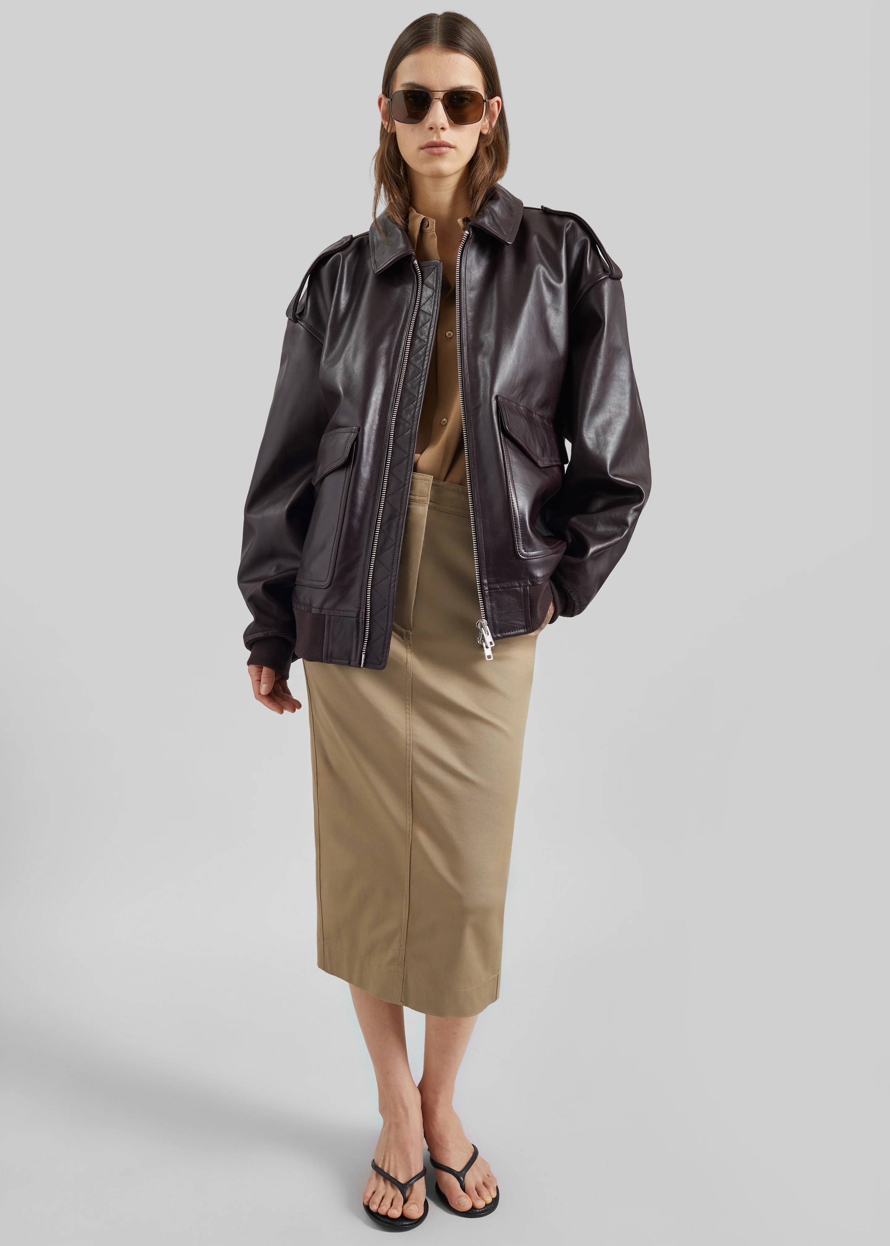 Viper Leather Jacket - Dark Plum - Image 5