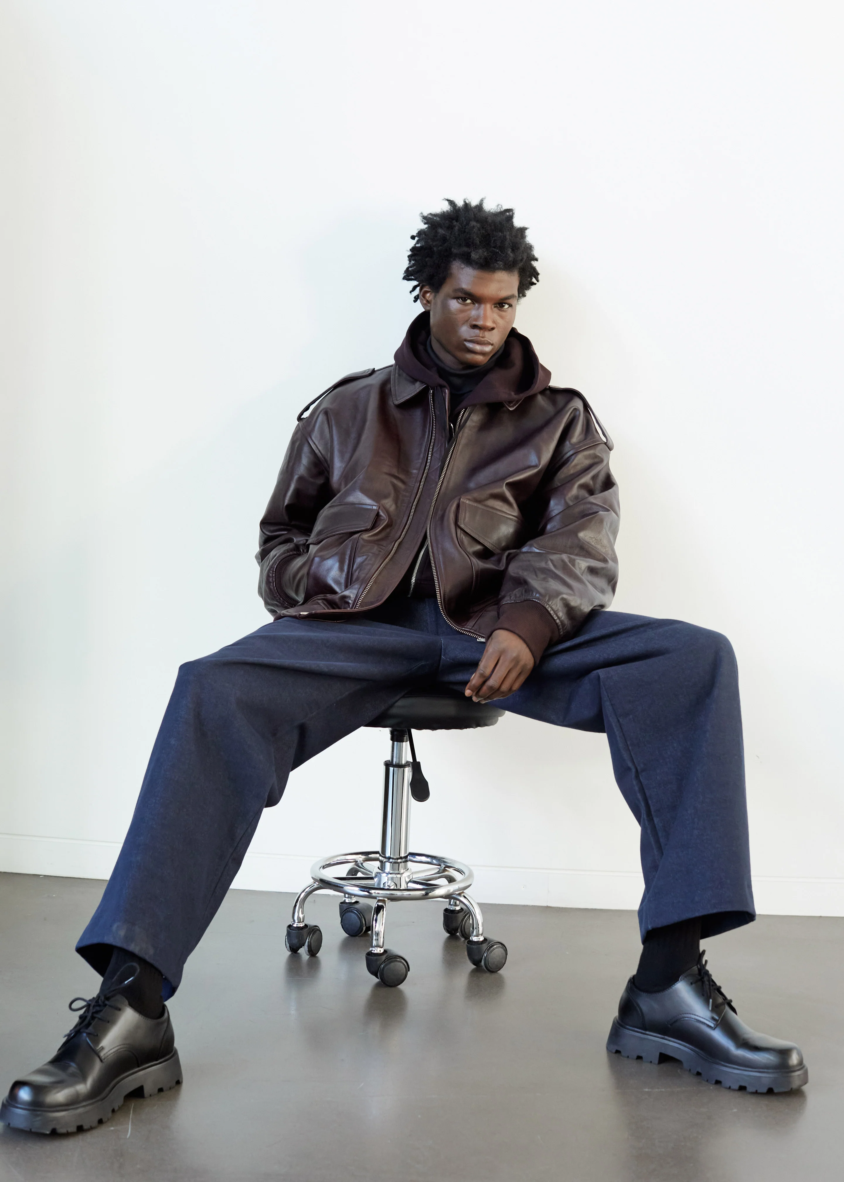 Viper Leather Jacket - Dark Plum - Image 9