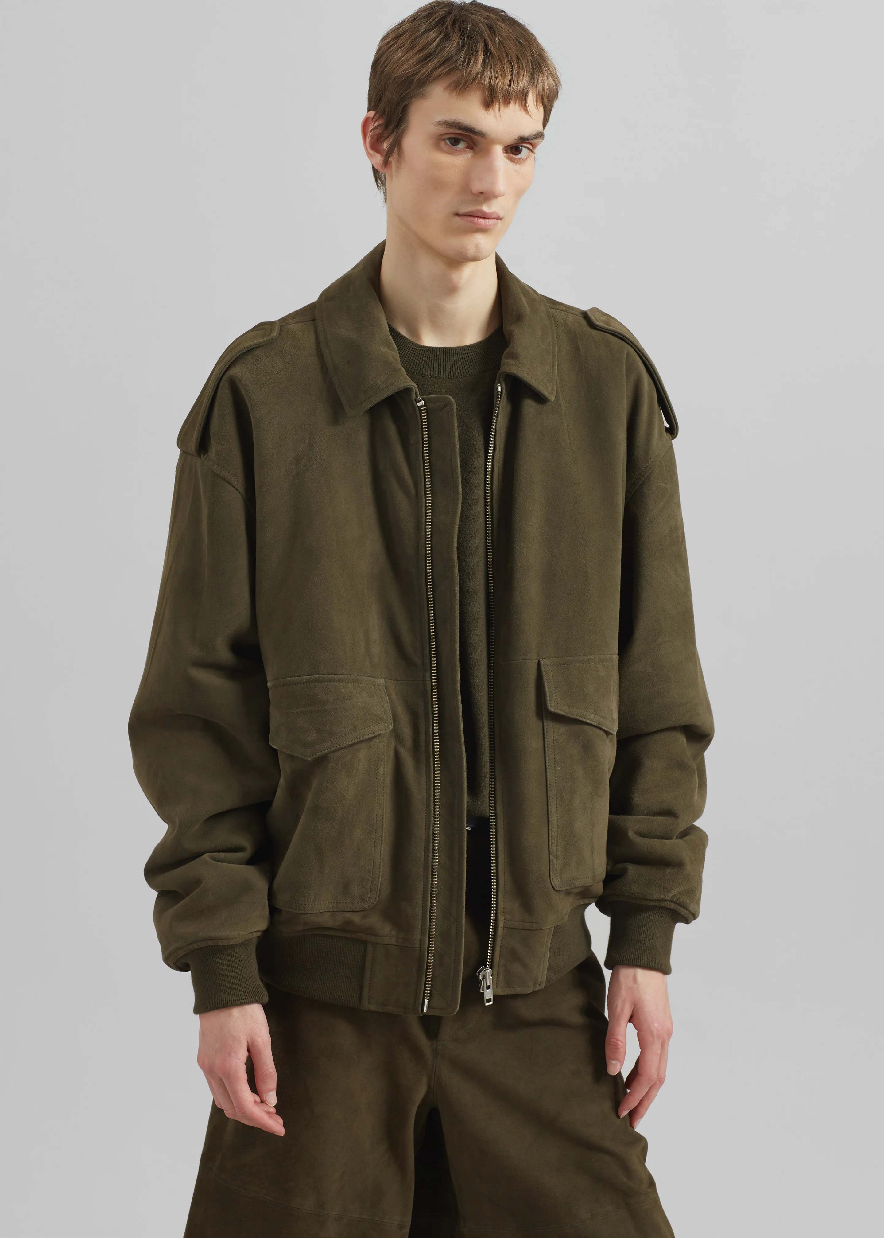 Viper Suede Jacket - Khaki - Image 6