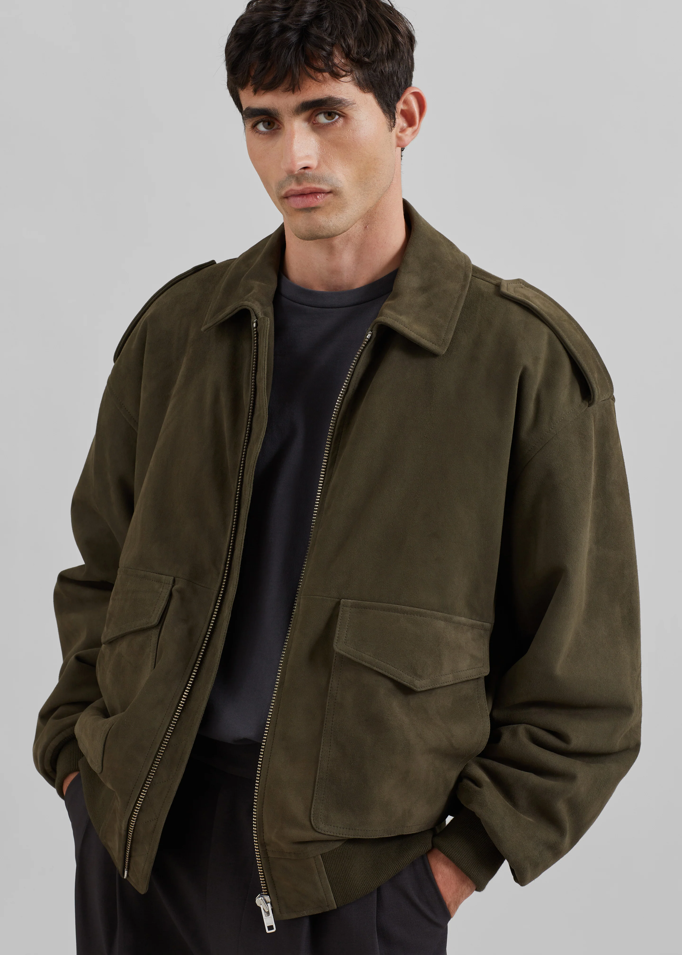 Viper Suede Jacket - Khaki - Image 8