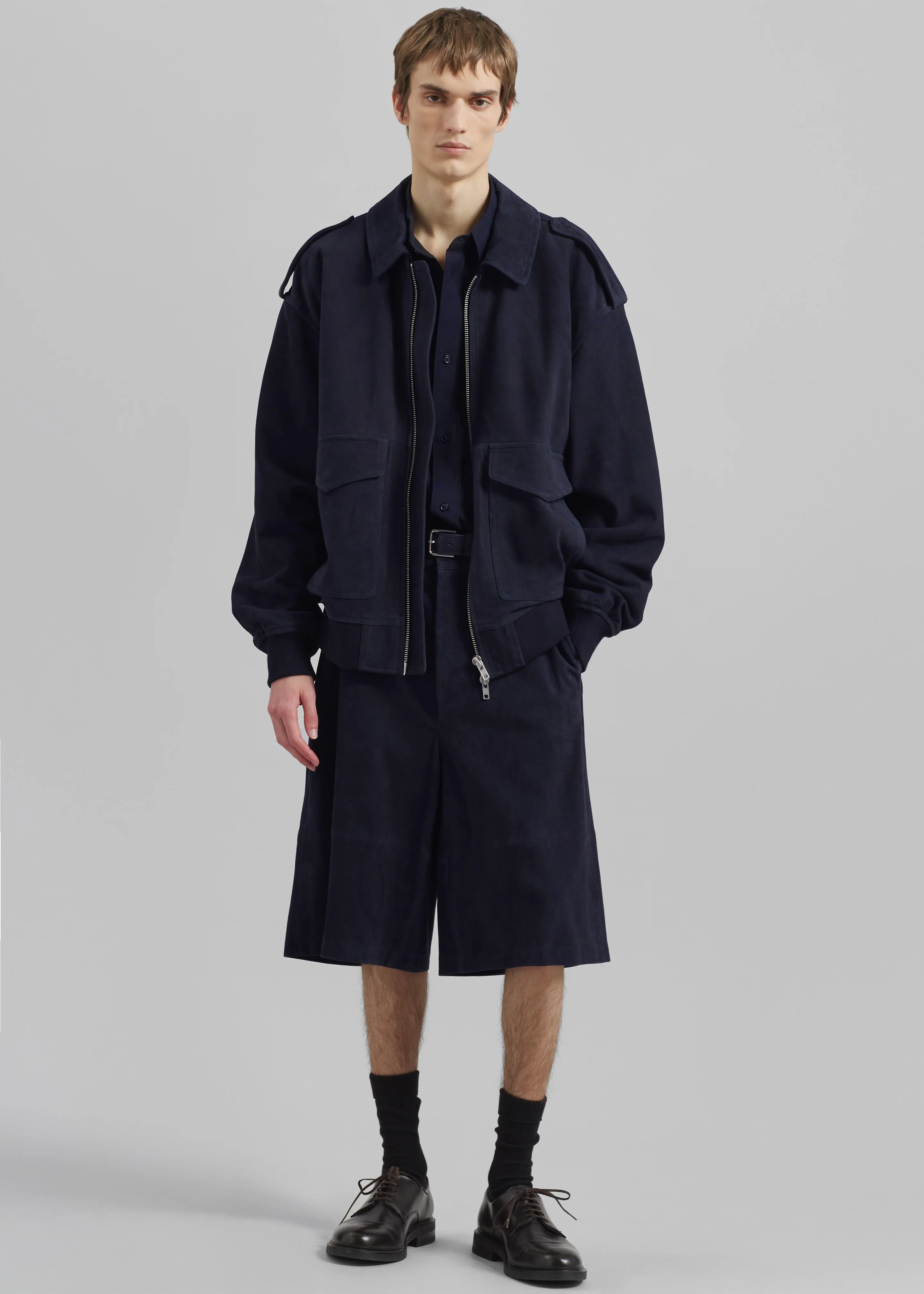 Viper Suede Jacket - Navy - Image 3