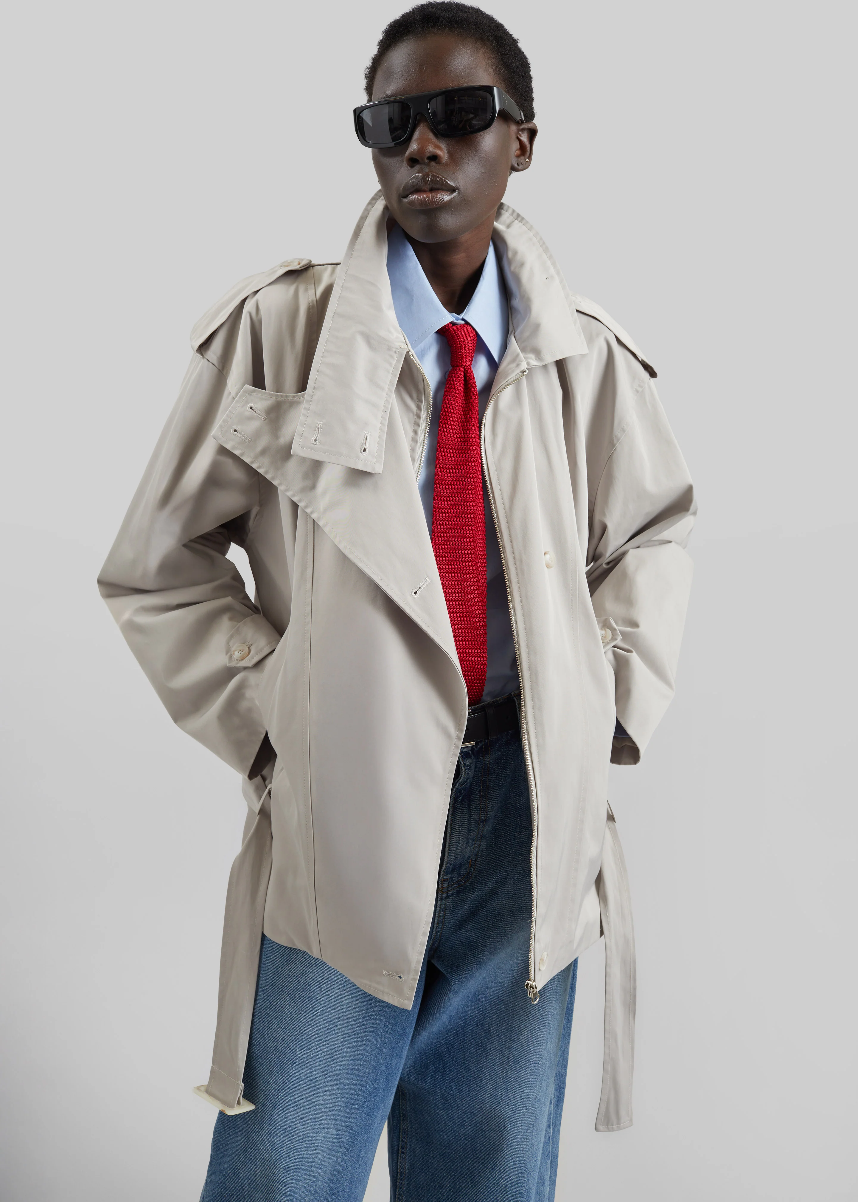 Virar Short Trench - Ice Grey - Image 3