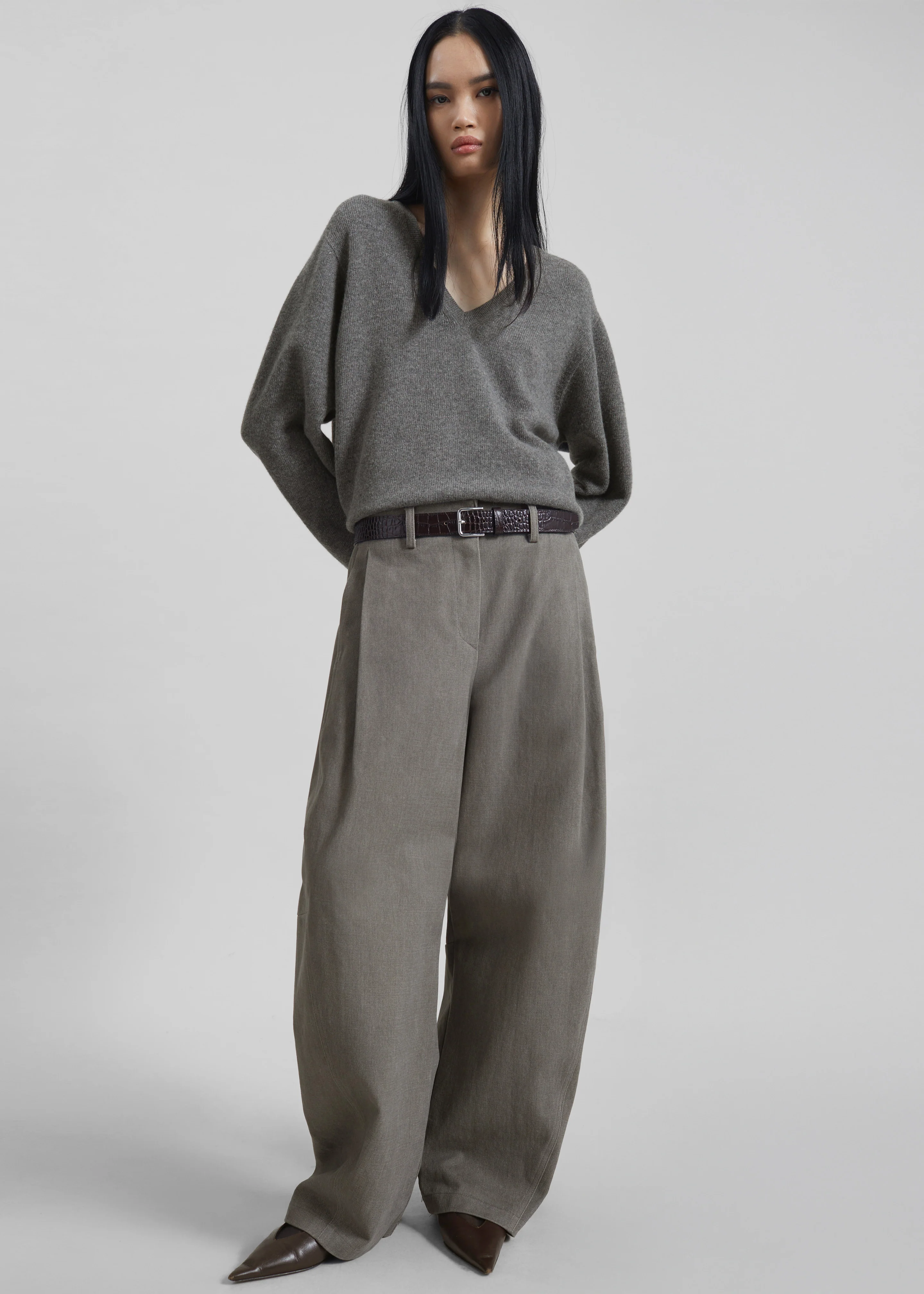 Vora Barrel Leg Pants - Grey - Image 6